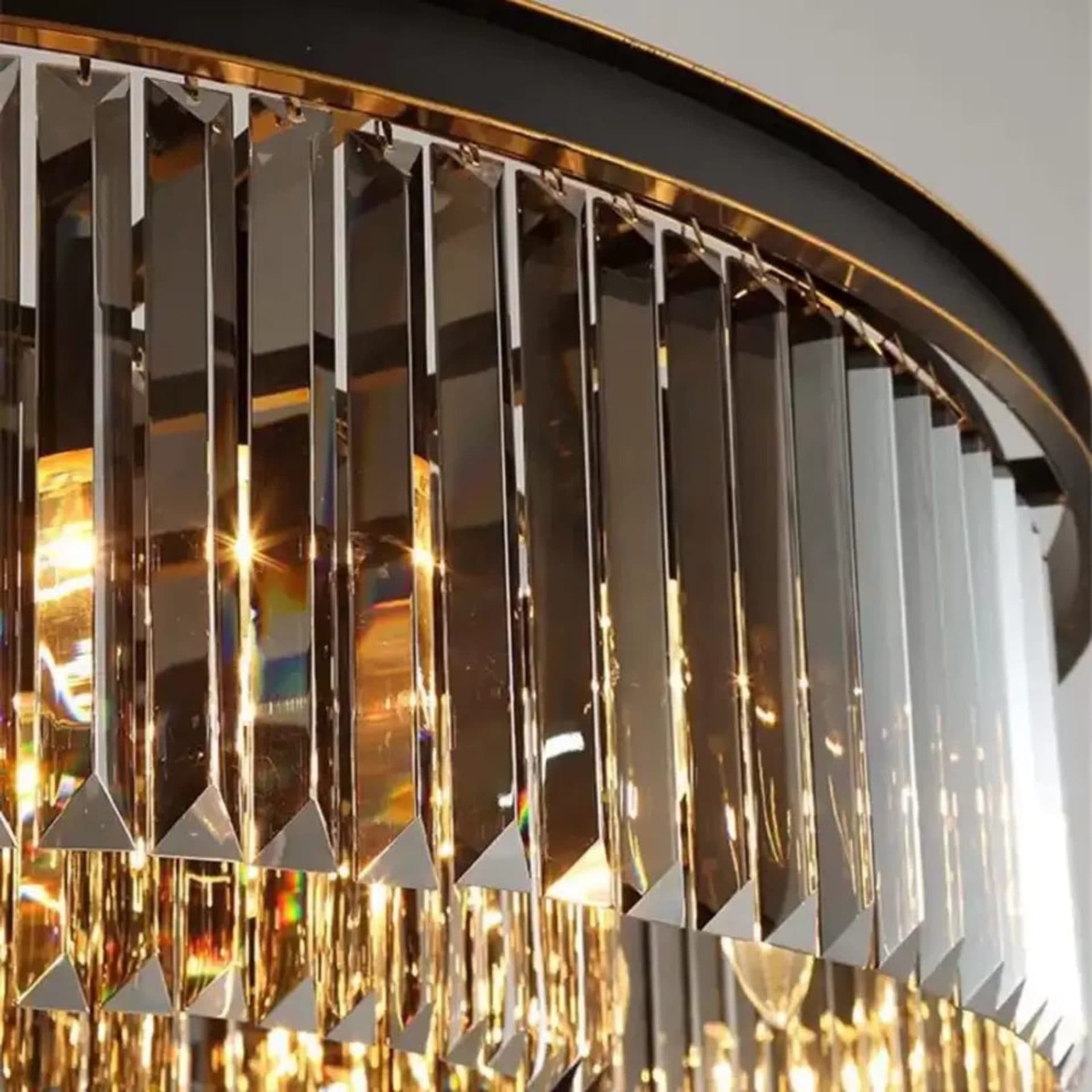 Candelabru Flippy Cristal Brady Ø40 cm, 6xE14, Gri — imagine 7