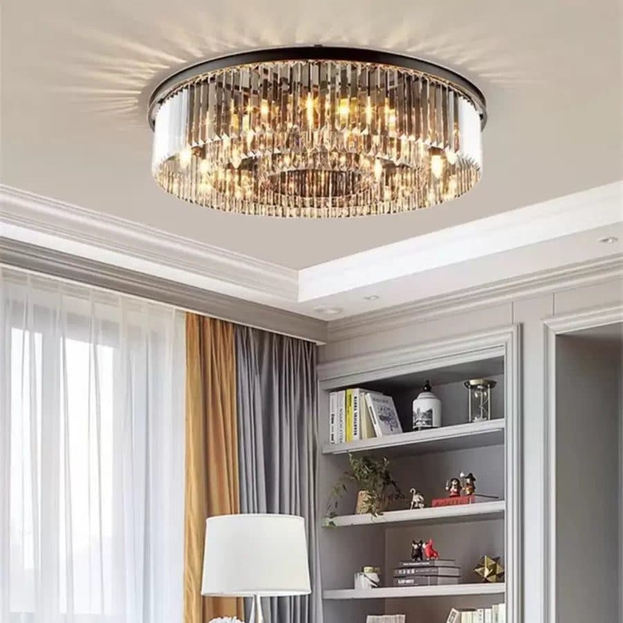 Candelabru Flippy Cristal Brady Ø40 cm, 6xE14, Gri — imagine 12