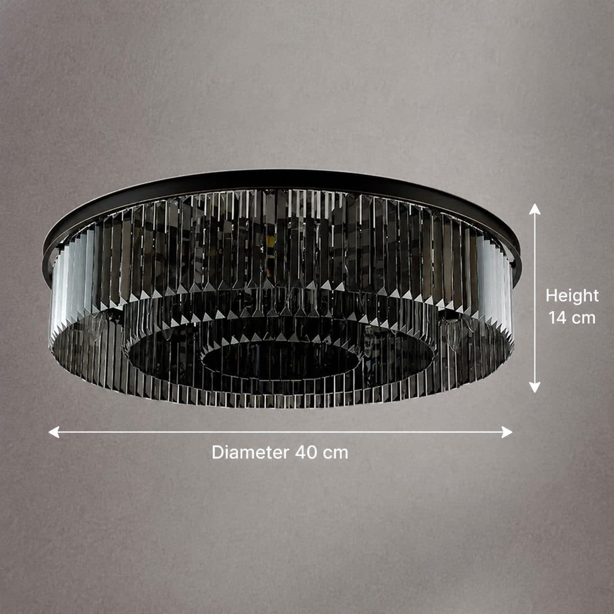 Candelabru Flippy Cristal Brady Ø40 cm, 6xE14, Gri — imagine 13