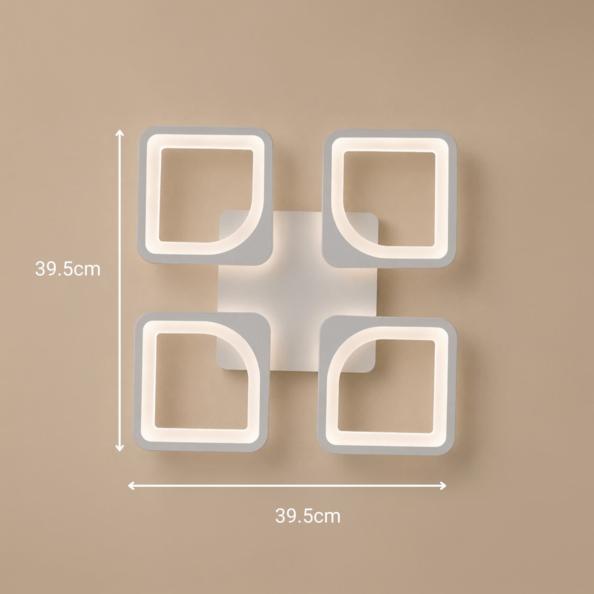 Lustra LED Flippy 53W 4 Patrate Telecomanda Alb — imagine 5