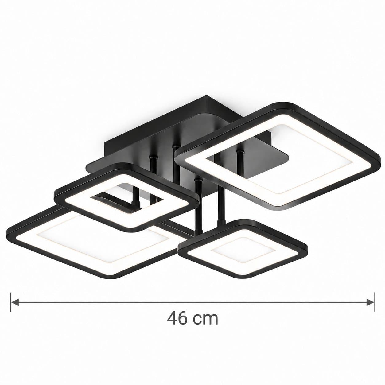 Lustra LED Flippy 67W 4 Patrate telecomanda Negru — imagine 5