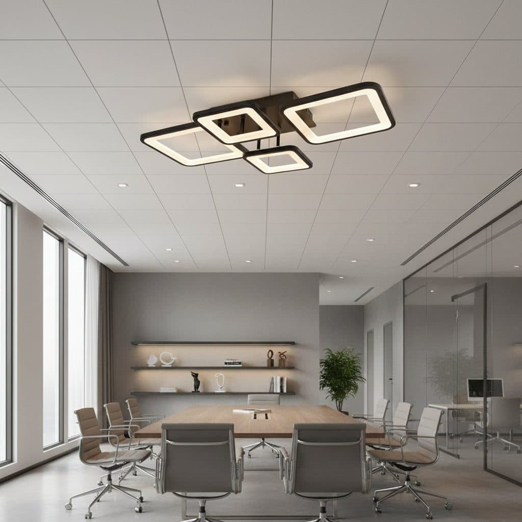 Lustra LED Flippy 67W 4 Patrate telecomanda Negru — imagine 11