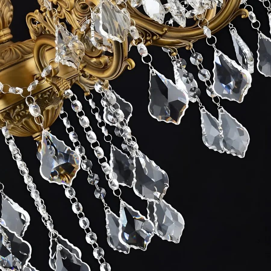Candelabru Flippy Royal 12x E14 Metal si Cristal Inaltime Reglabila Alama Antichizata — imagine 2