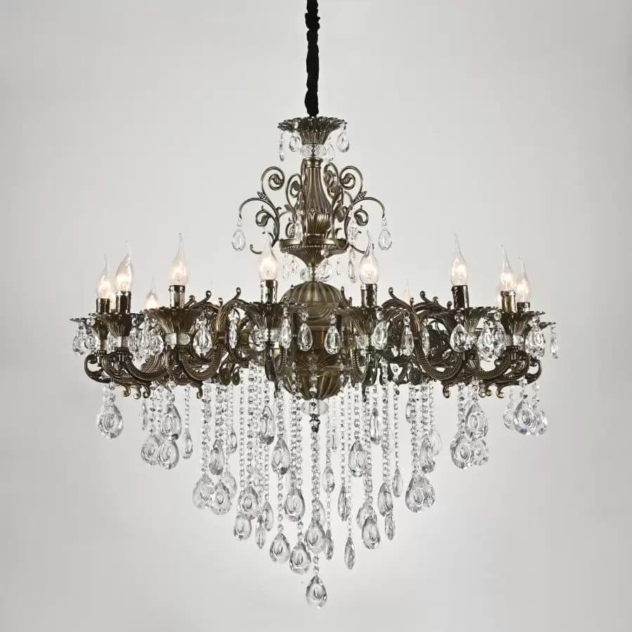 Candelabru 16x E14 Flippy Bronz Antichizat Cristal — imagine 1