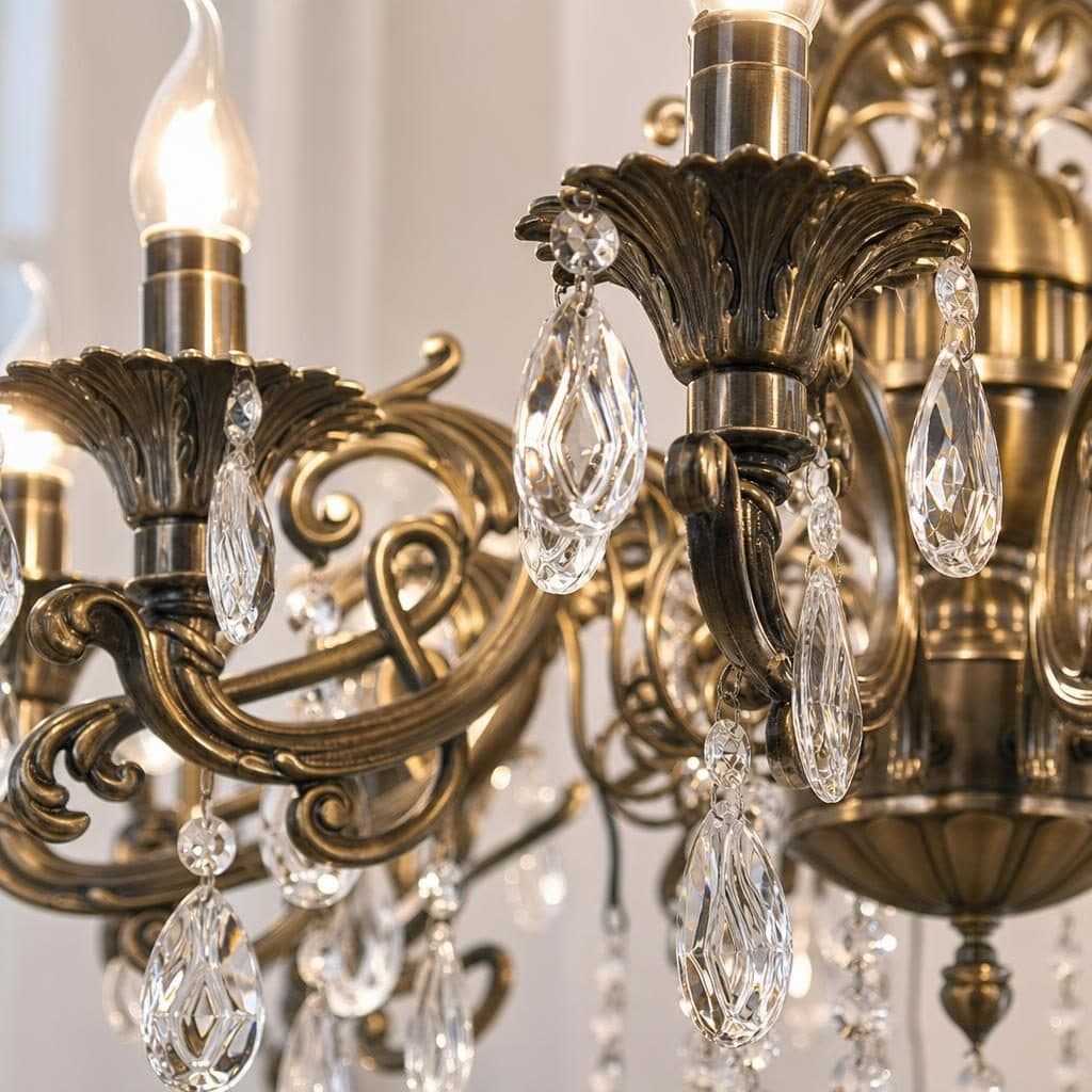 Candelabru 16x E14 Flippy Bronz Antichizat Cristal — imagine 3