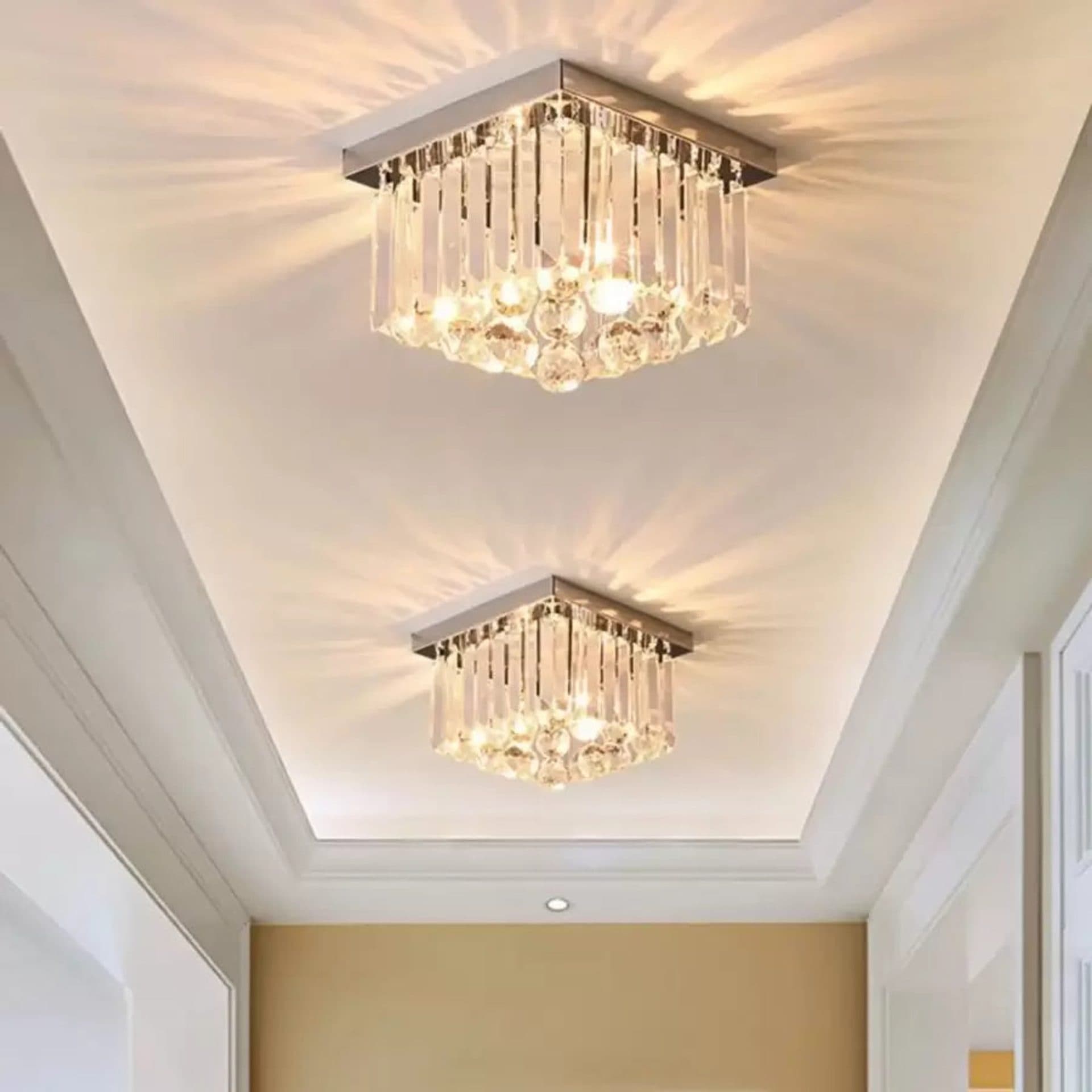 Lustra Cristal Flippy MARTINEZ Linear Luxe, Crom Lucios, 4x E14 — imagine 1