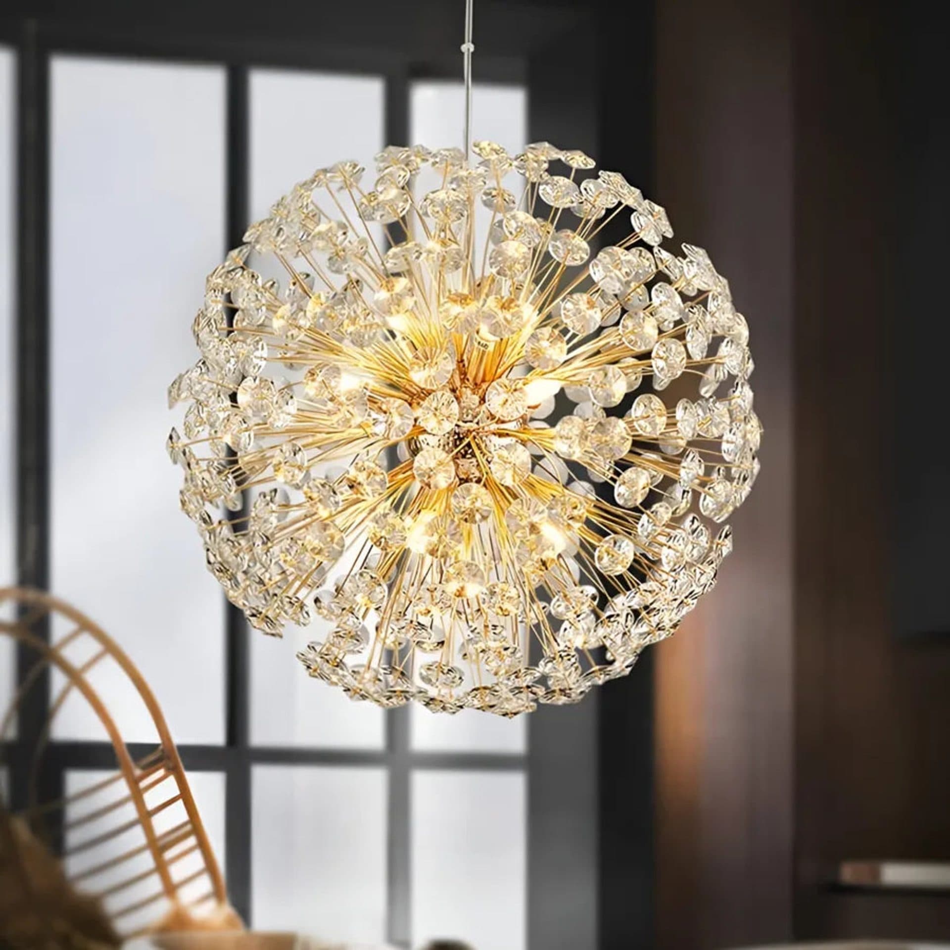Candelabru Cristal Flippy 9x G9, Diametru 50cm, Auriu Lucios — imagine 1
