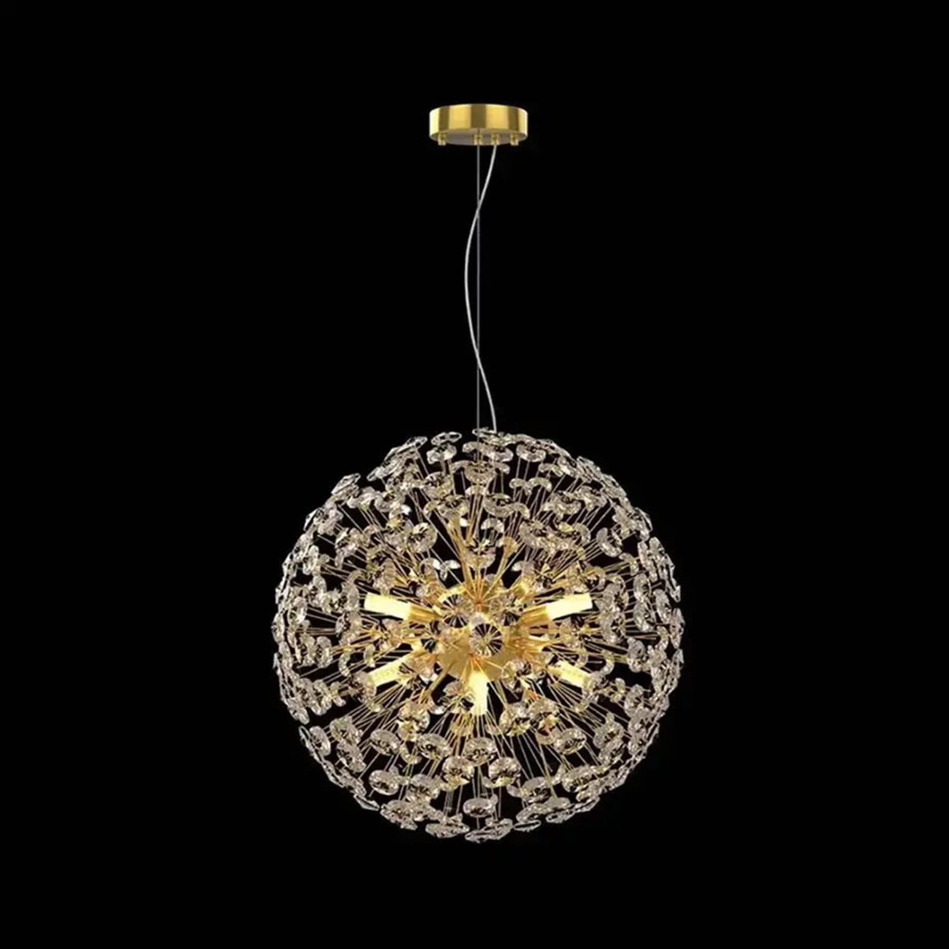 Candelabru Cristal Flippy 9x G9, Diametru 50cm, Auriu Lucios — imagine 4