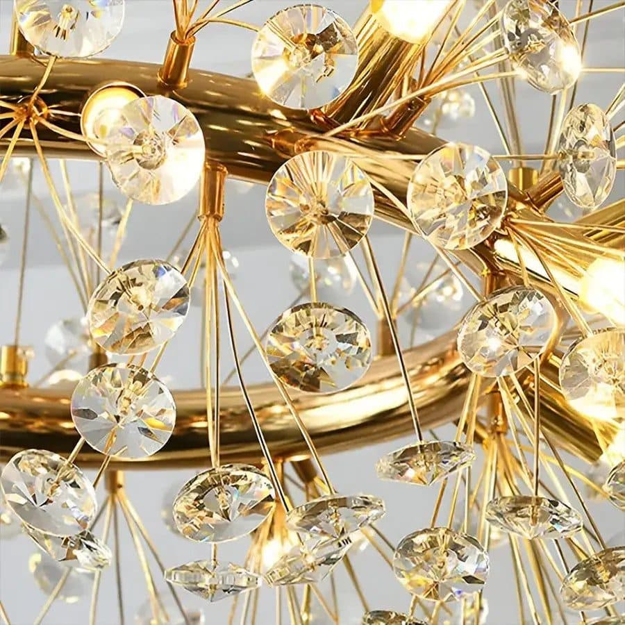 Candelabru Cristal Flippy 9x G9, Diametru 50cm, Auriu Lucios — imagine 6