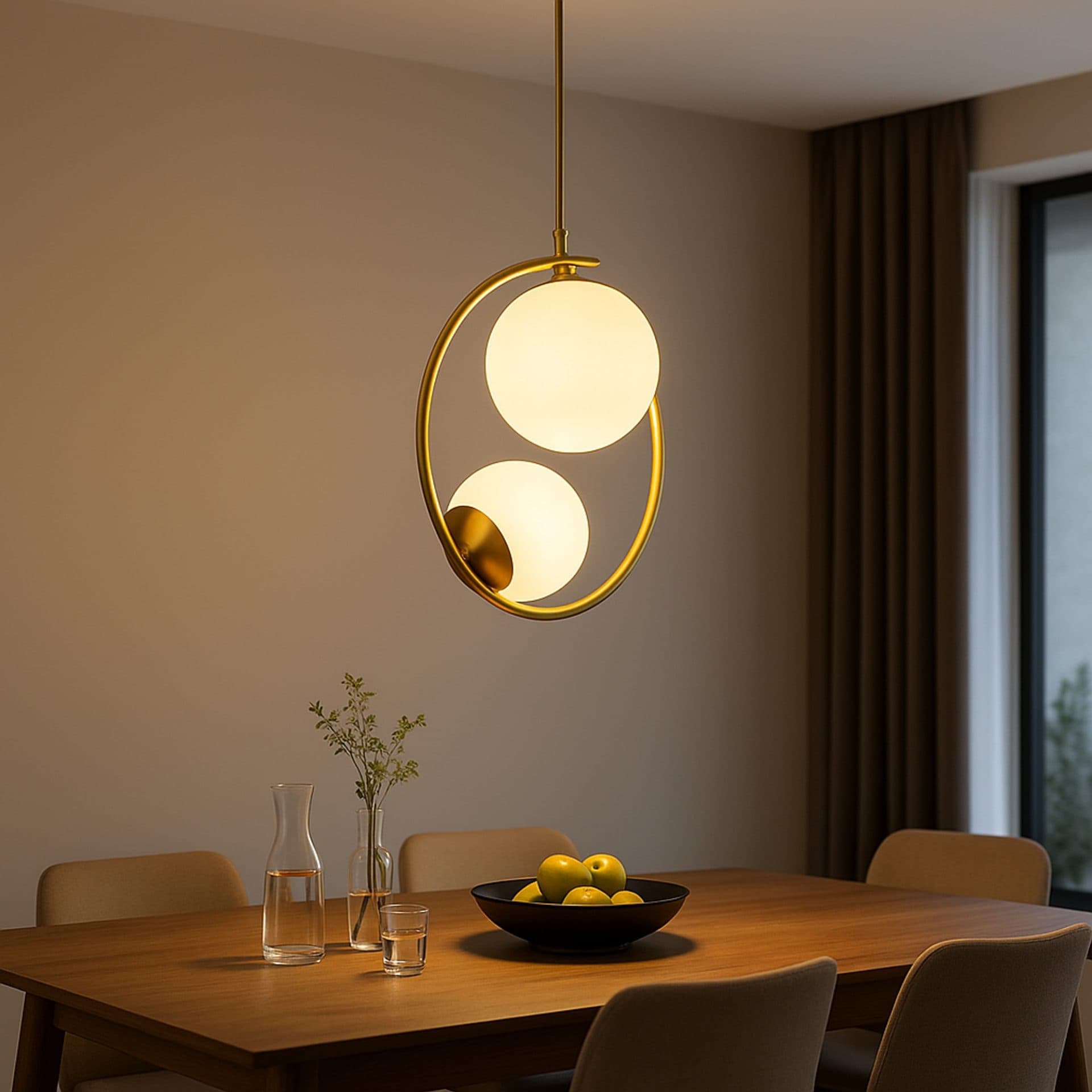 Lustra Flippy LOFT Atelier 2x E27 Alb Auriu Metal Inaltime Reglabila — imagine 1