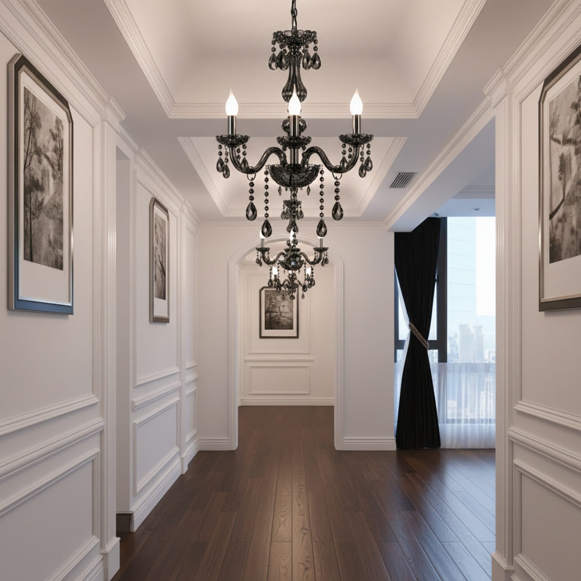 Candelabru Flippy AUGUST Eleganza 3xE14 Diametru 48cm Argintiu Inaltime Reglabila — imagine 2