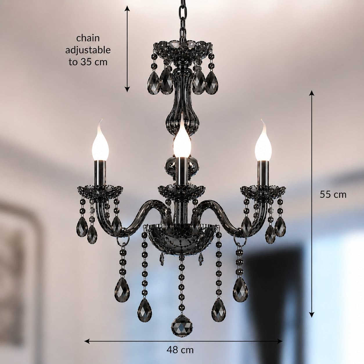 Candelabru Flippy AUGUST Eleganza 3xE14 Diametru 48cm Argintiu Inaltime Reglabila — imagine 9