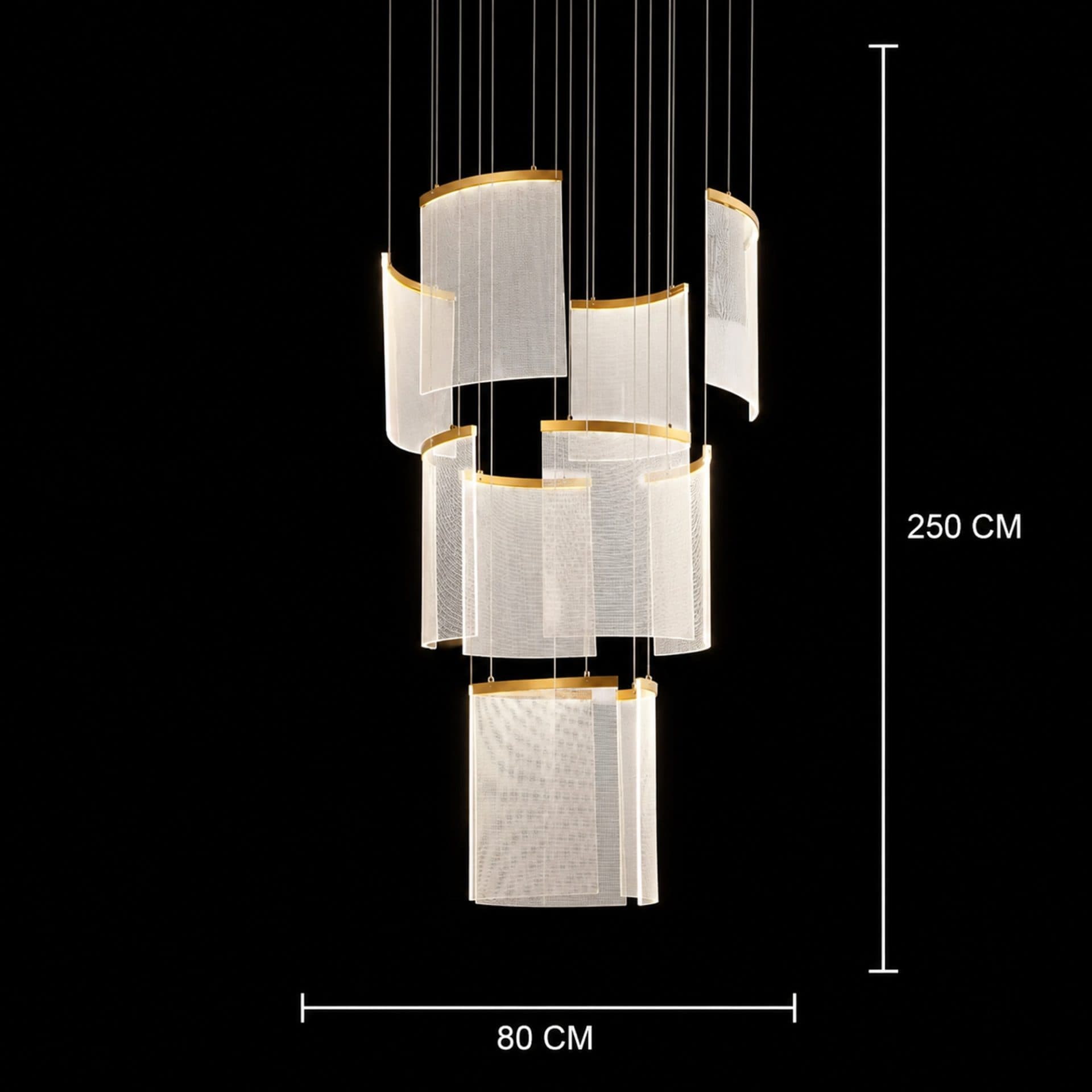 Candelabru Cristal LED Flippy Auriu 80cm — imagine 4