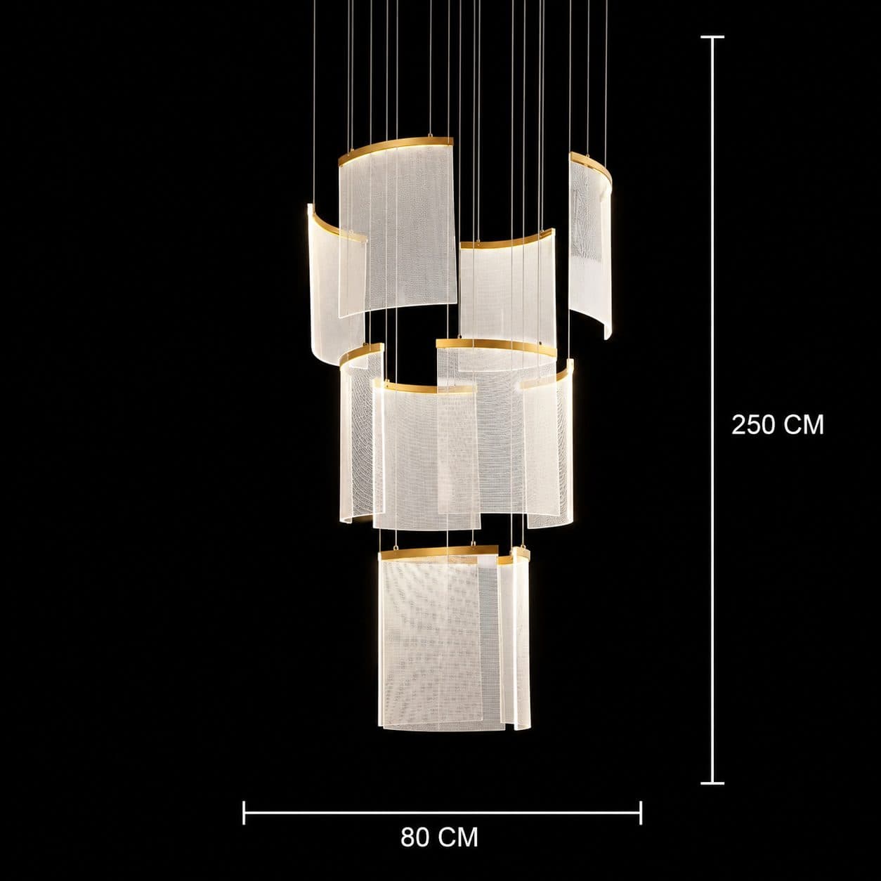 Candelabru Cristal LED Flippy Auriu 80cm — imagine 8