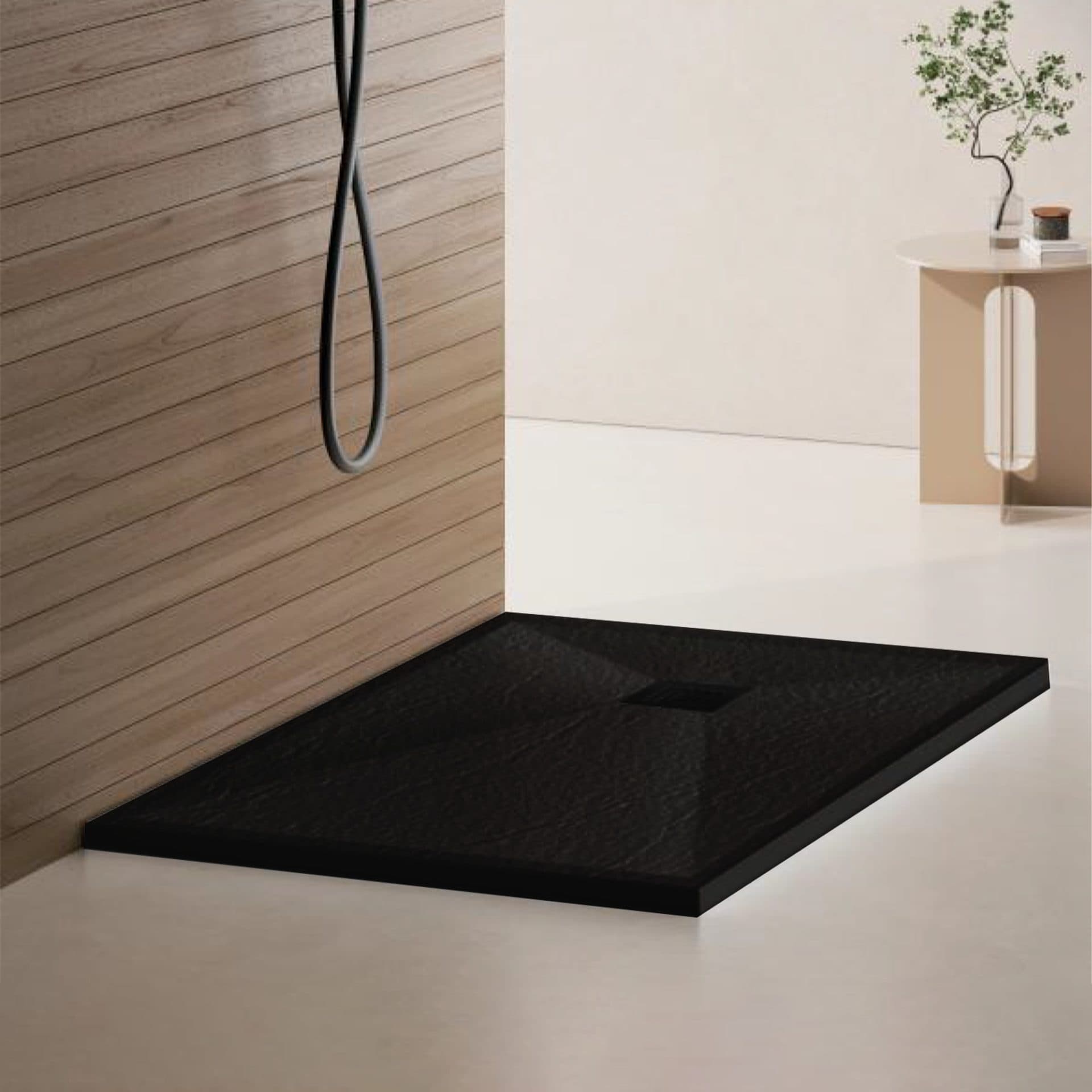 Cadita de dus Flippy dreptunghiulara 70x90 cm slim 3 cm negru — imagine 1
