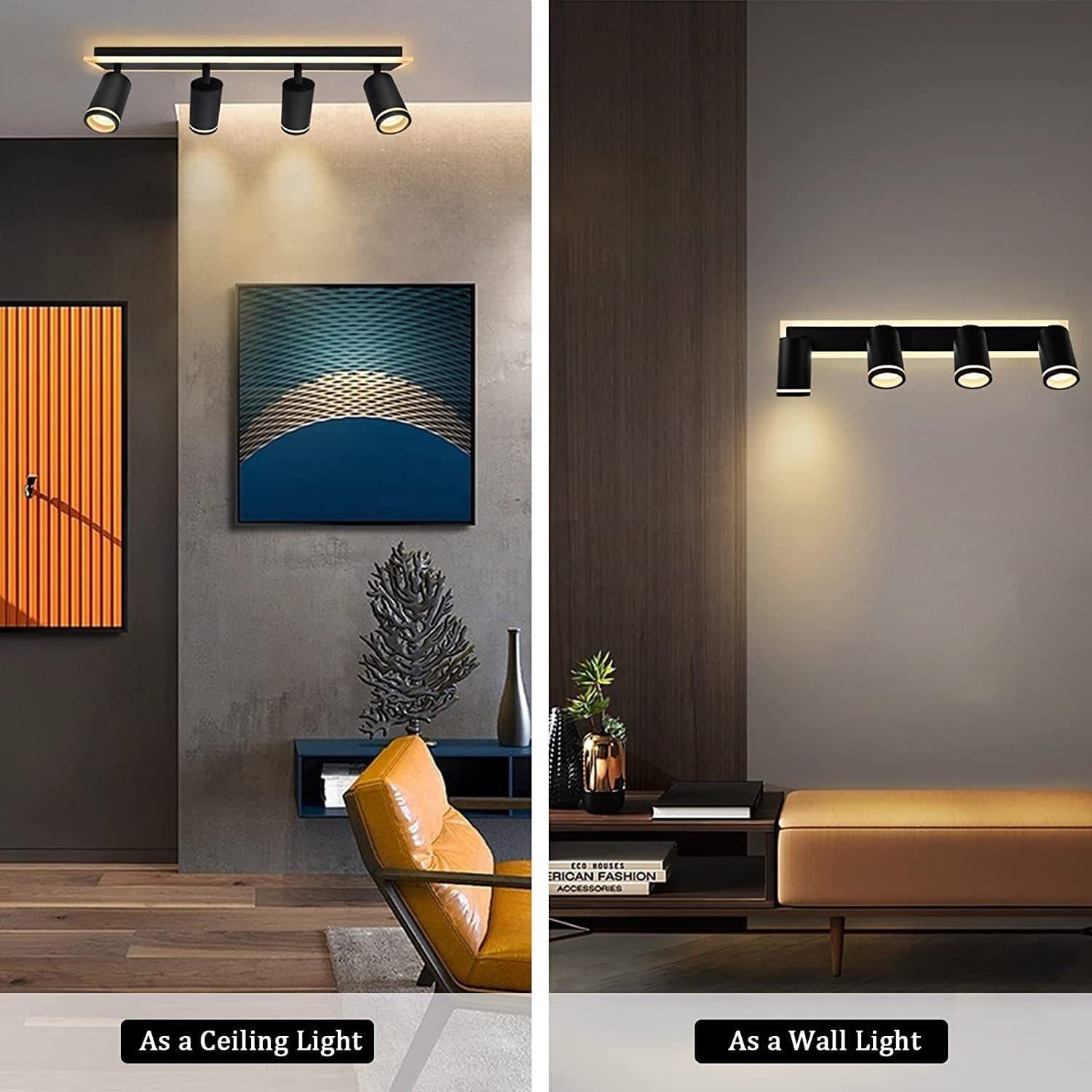 Lustra LED Flippy 46W Proiector Reglabil Acril si Metal Negru — imagine 3