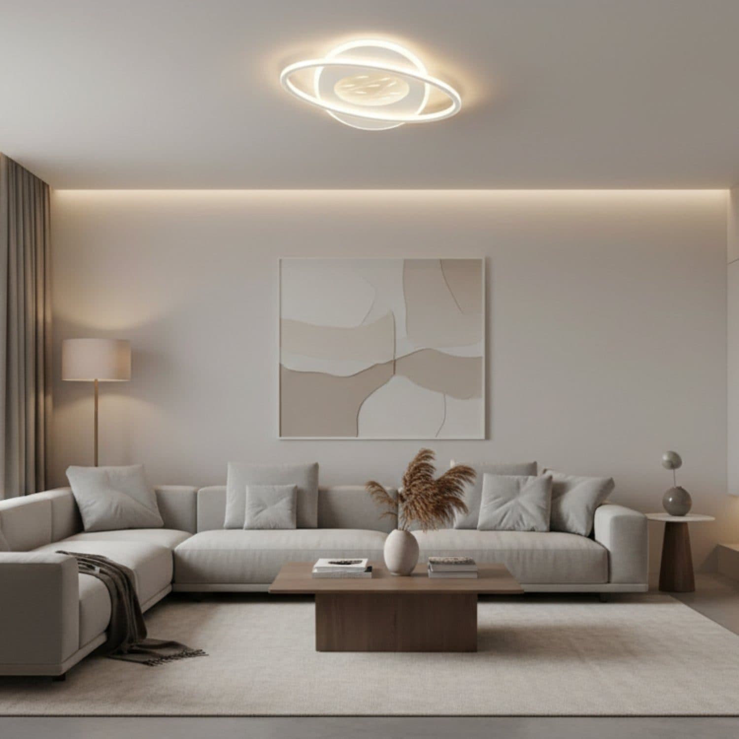 Lustra LED Flippy Oval 96W Dimabila Alb — imagine 5