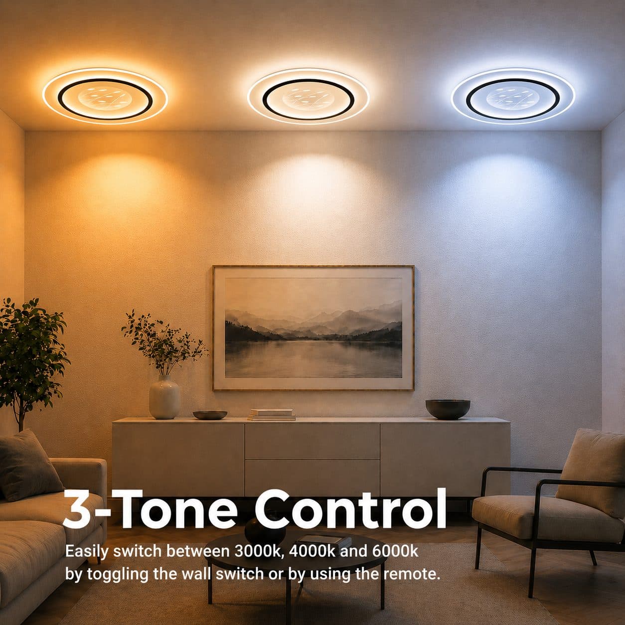 Lustra LED Flippy LINEA 125W, Ø50cm, Rotunda, Negru — imagine 7
