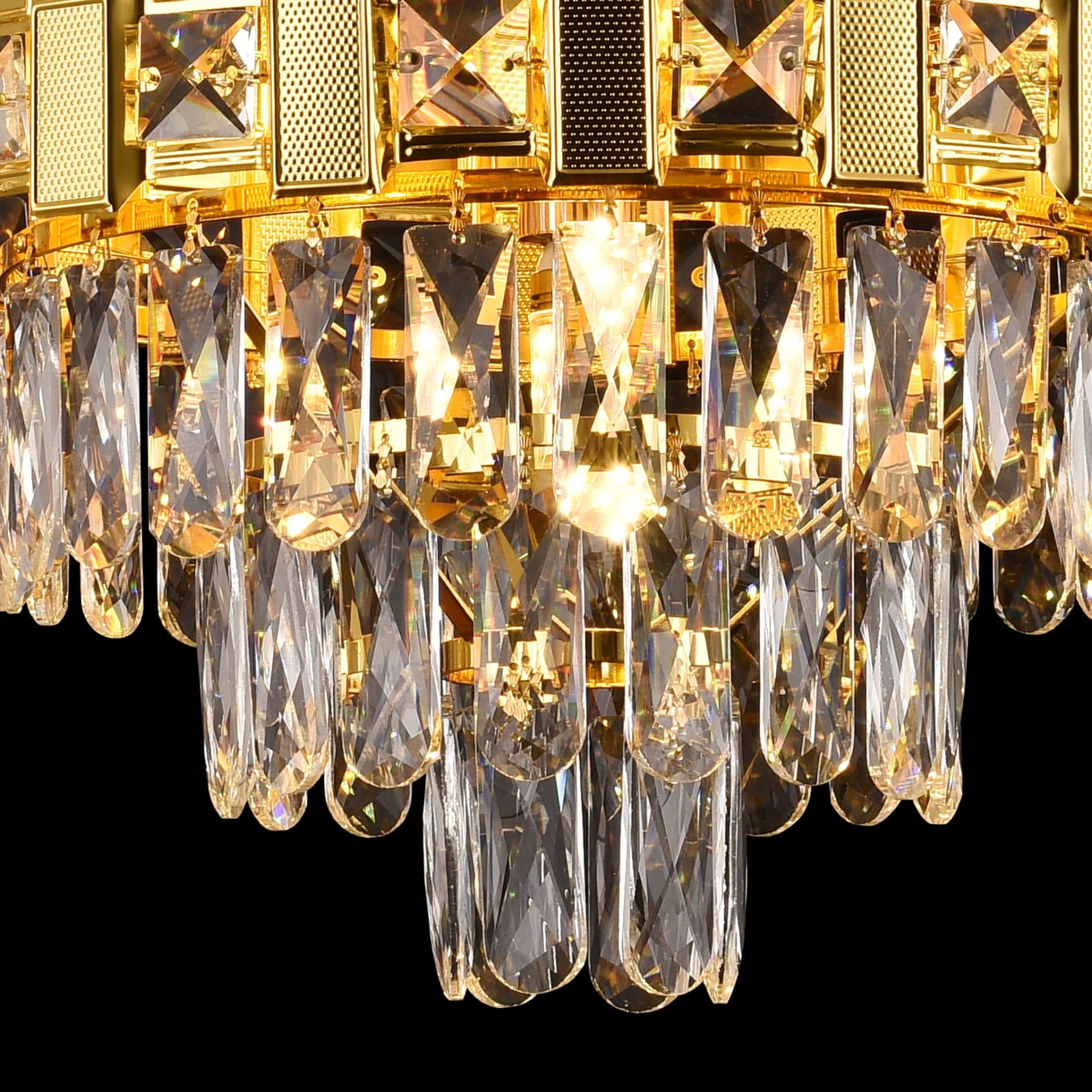 Candelabru Flippy BRAN Nobile Cristal 5xE14 Diametru 40cm Auriu Lucios Inaltime Reglabila — imagine 6