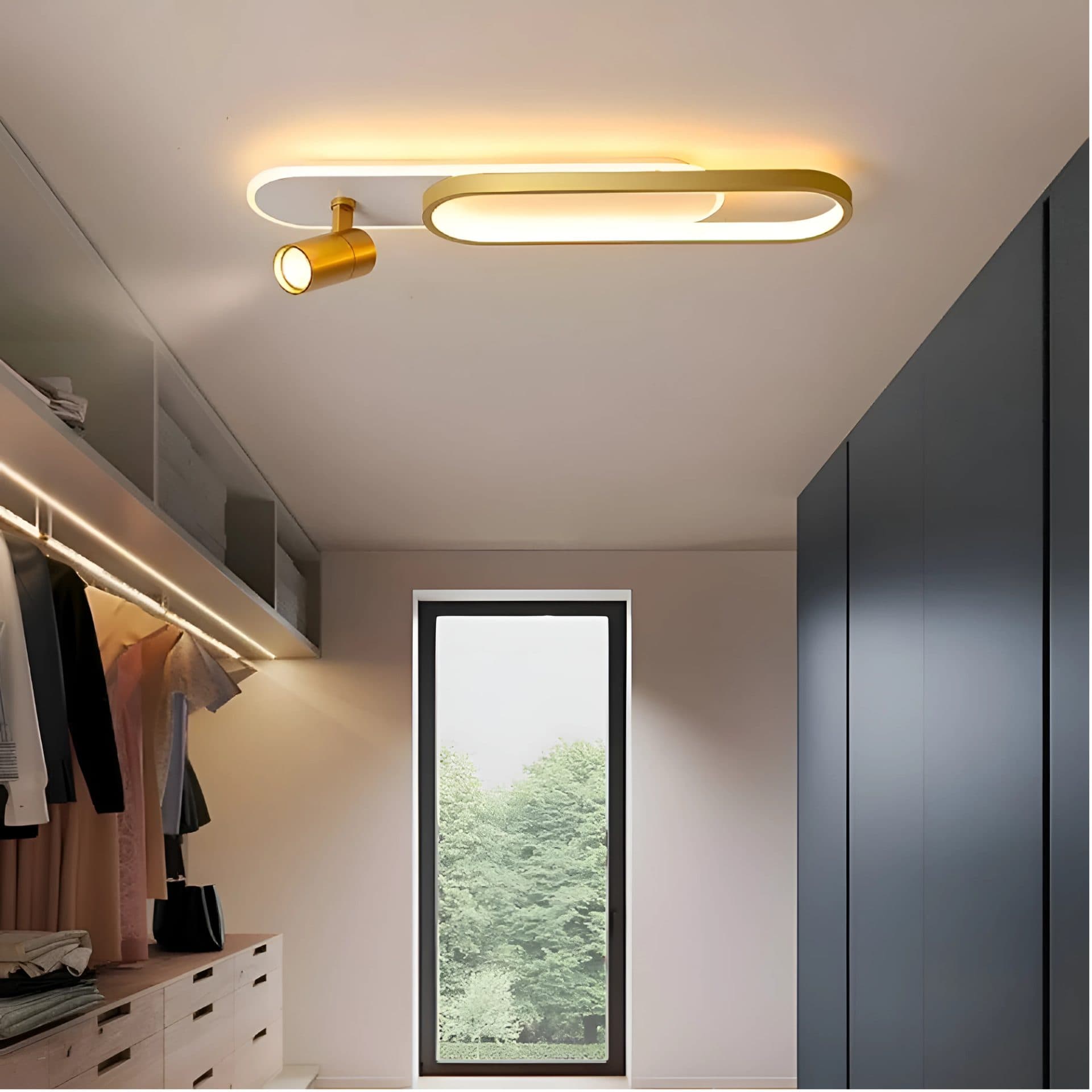 Lustra LED Flippy Proiector Reglabil Camilla 48W Auriu Lucios — imagine 1