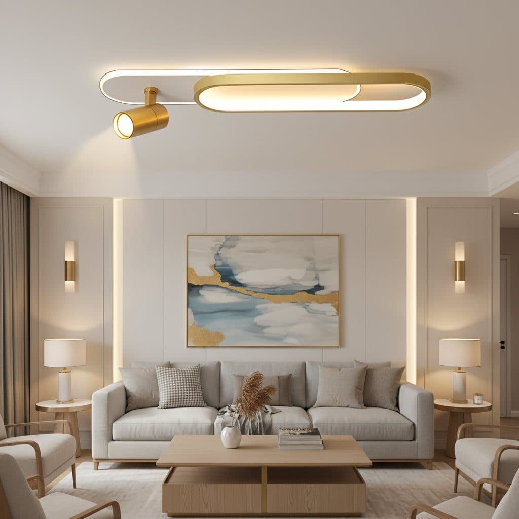 Lustra LED Flippy Proiector Reglabil Camilla 48W Auriu Lucios — imagine 6