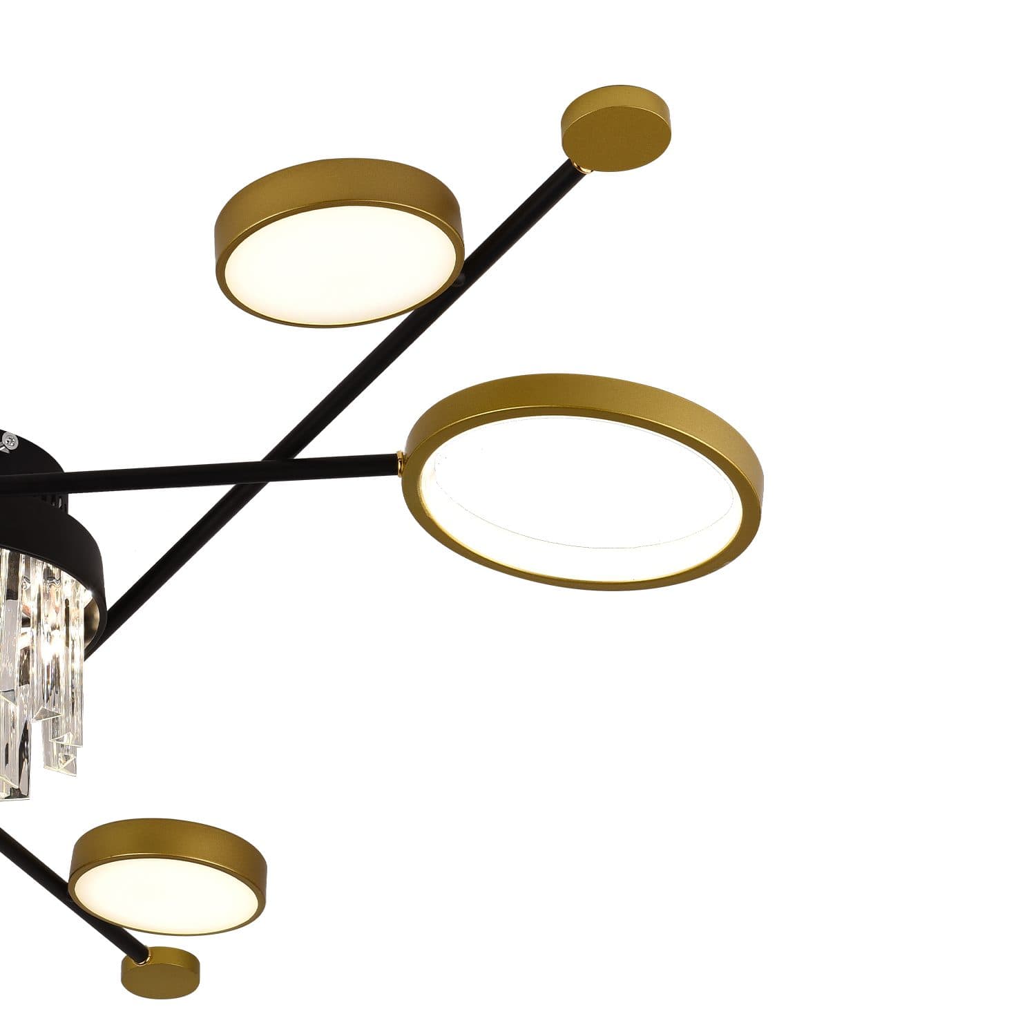 Lustra LED Flippy cu telecomanda 38W 6 Elementele Negru Auriu — imagine 4