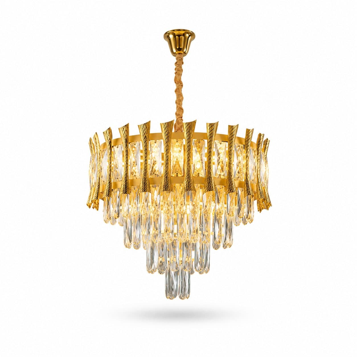 Candelabru Cristal Suspendat Flippy 3xE14 Auriu Lucios — imagine 6