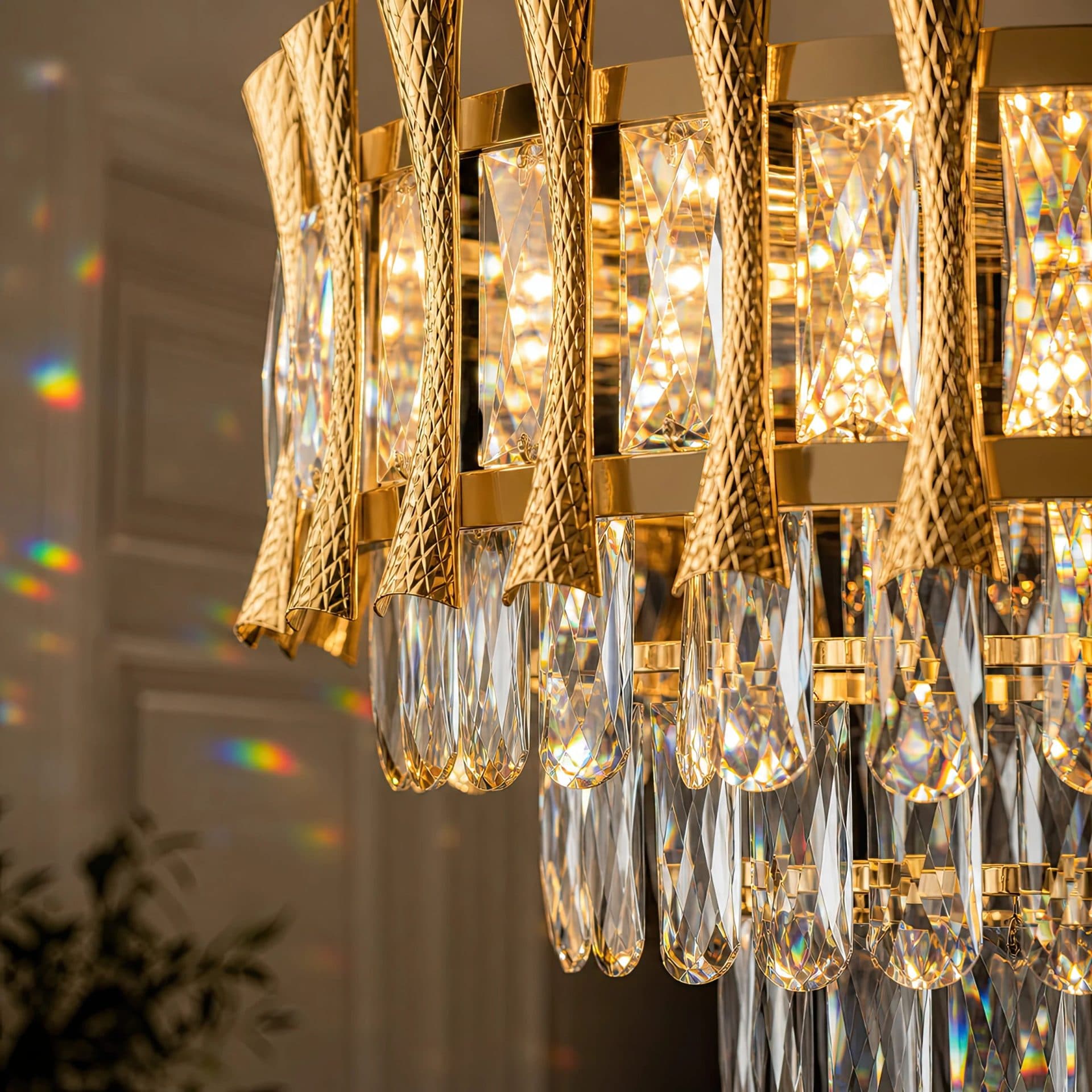Candelabru Flippy Cristal Hampton Eleganza 8x E14 Diametru 49cm Auriu Lucios — imagine 3