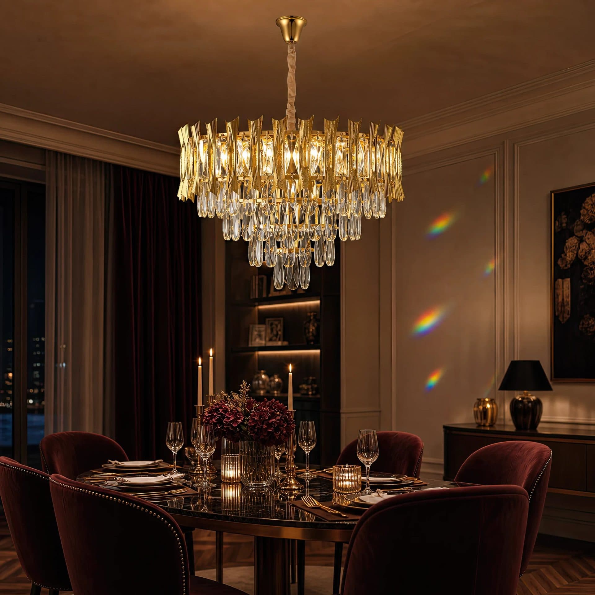 Candelabru Flippy Cristal Hampton Eleganza 8x E14 Diametru 49cm Auriu Lucios — imagine 6
