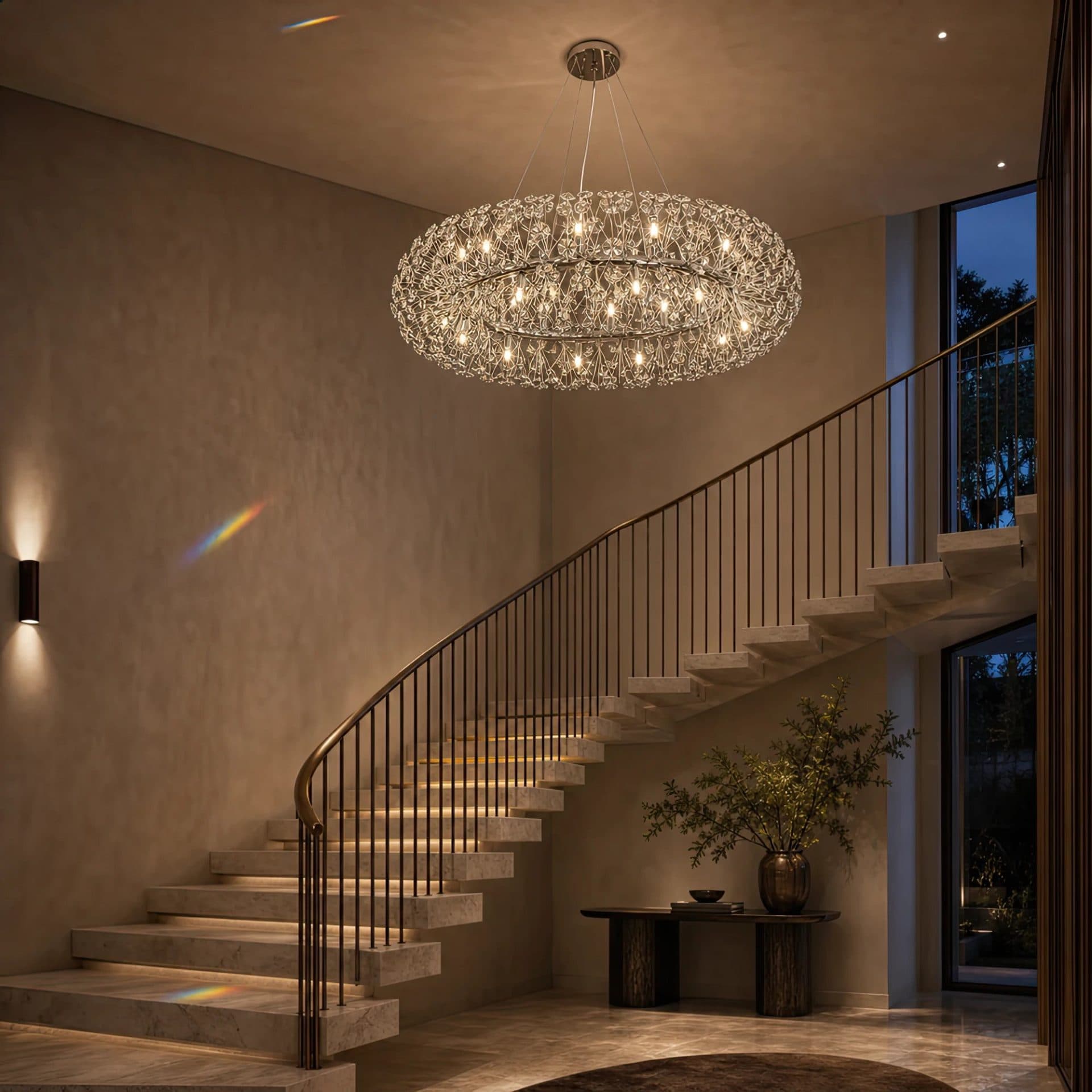 Candelabru Flippy Cristal SEGOVIA Magno 12x E14, Diametru 60cm, Crom Lucios, Inaltime Reglabila — imagine 17
