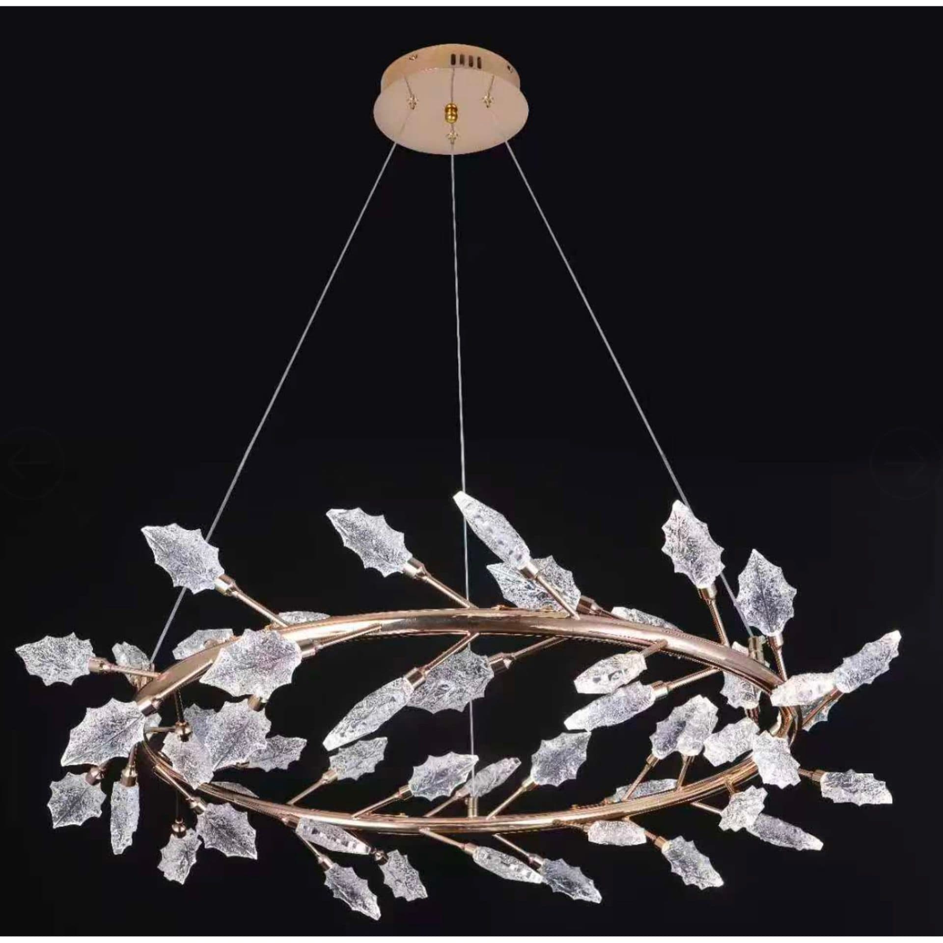 Candelabru LED Cristal Flippy TOCCATA Largo 20W Diametru 60cm Auriu — imagine 1