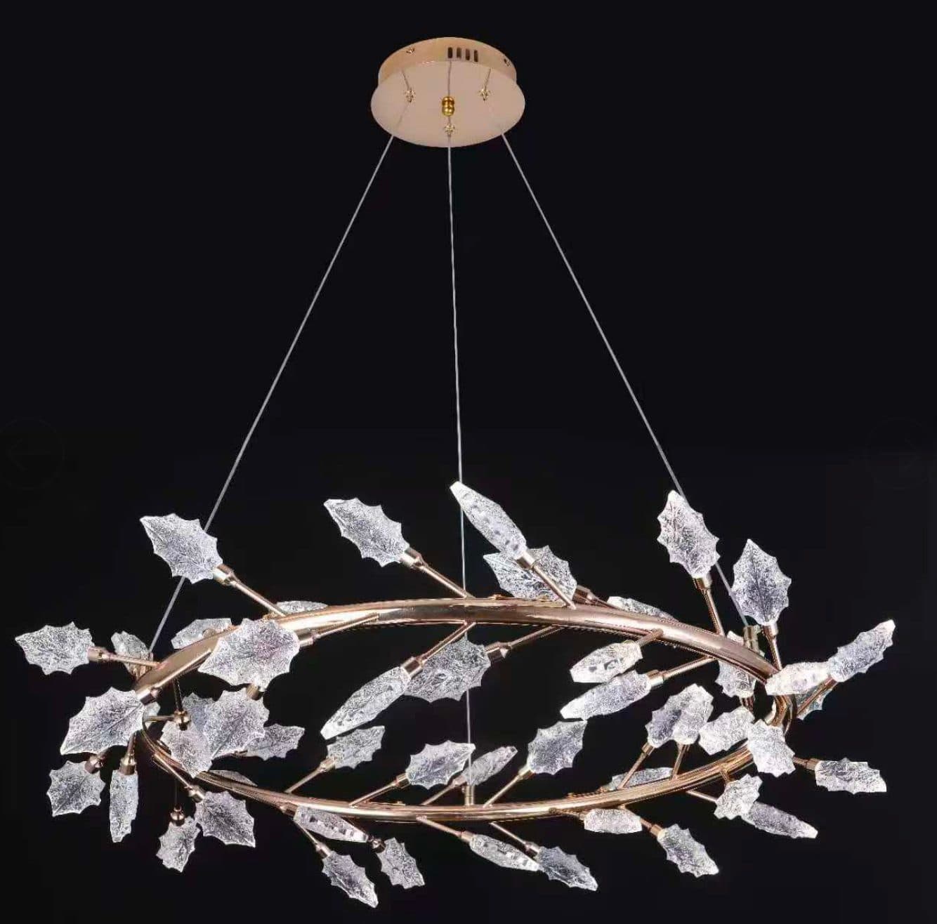 Candelabru LED Cristal Flippy TOCCATA Largo 20W Diametru 60cm Auriu — imagine 2
