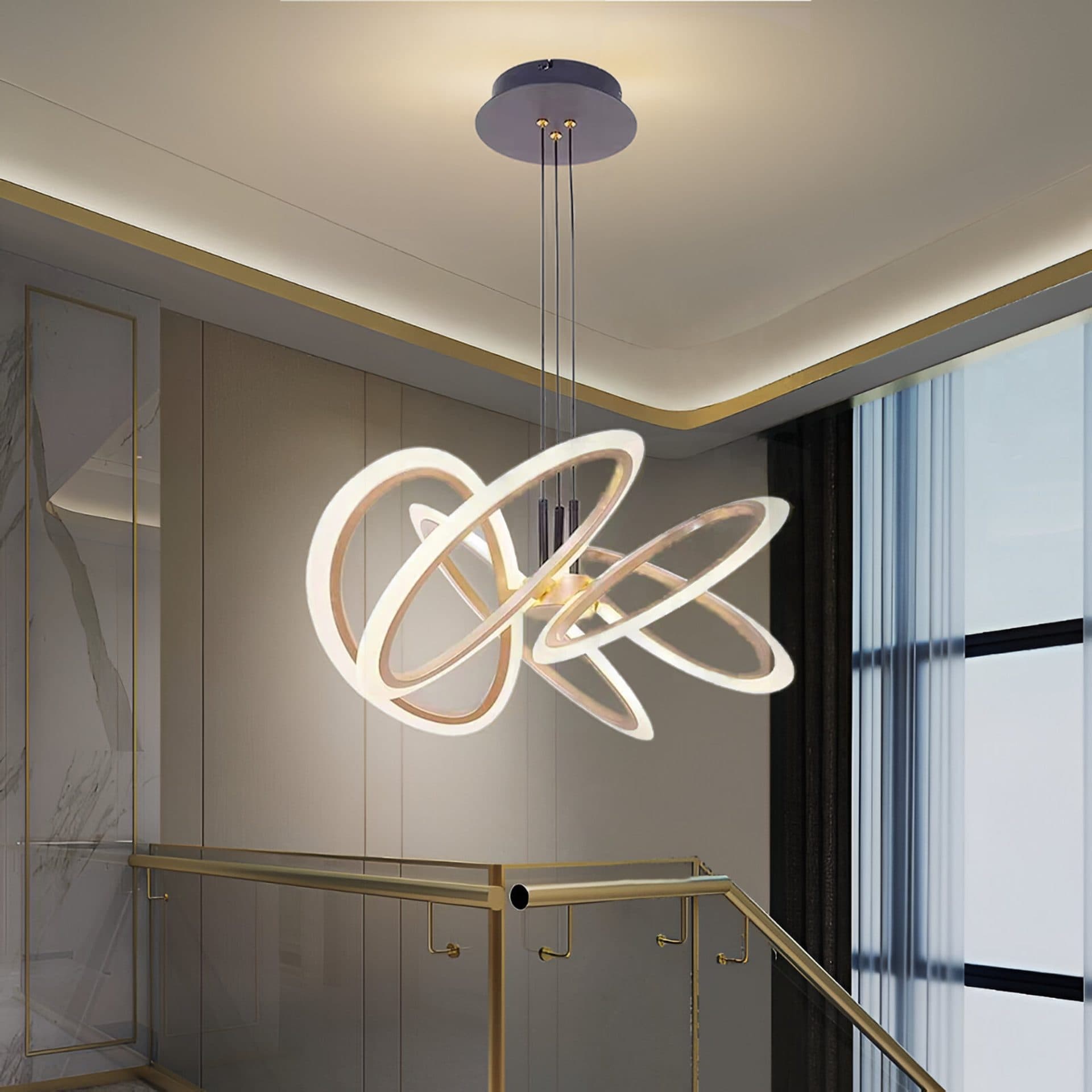Lustra LED Suspendata Flippy 86W 5 Elementele Auriu — imagine 5