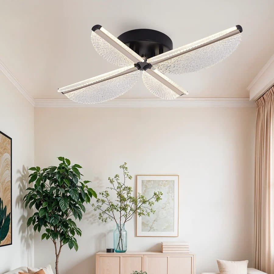 Lustra LED Flippy 43W 4 Petale Negru — imagine 1