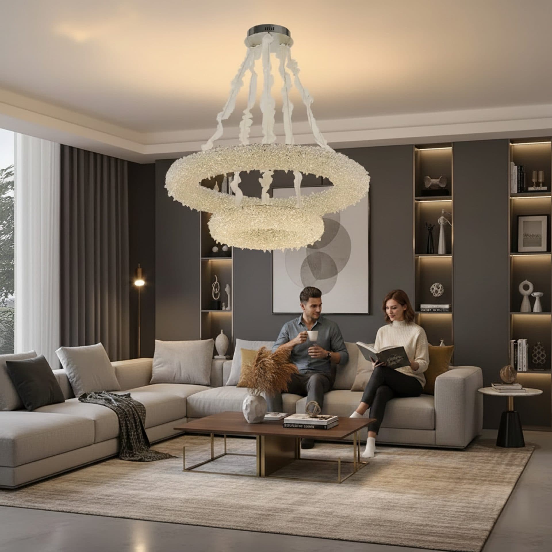 Candelabru Cristal Flippy PRAGA Imperio 78W Auriu Inaltime Reglabila — imagine 1