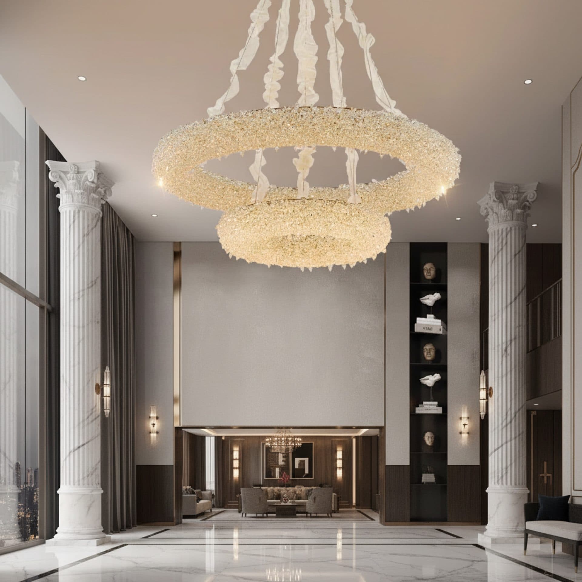 Candelabru Cristal Flippy PRAGA Imperio 78W Auriu Inaltime Reglabila — imagine 4