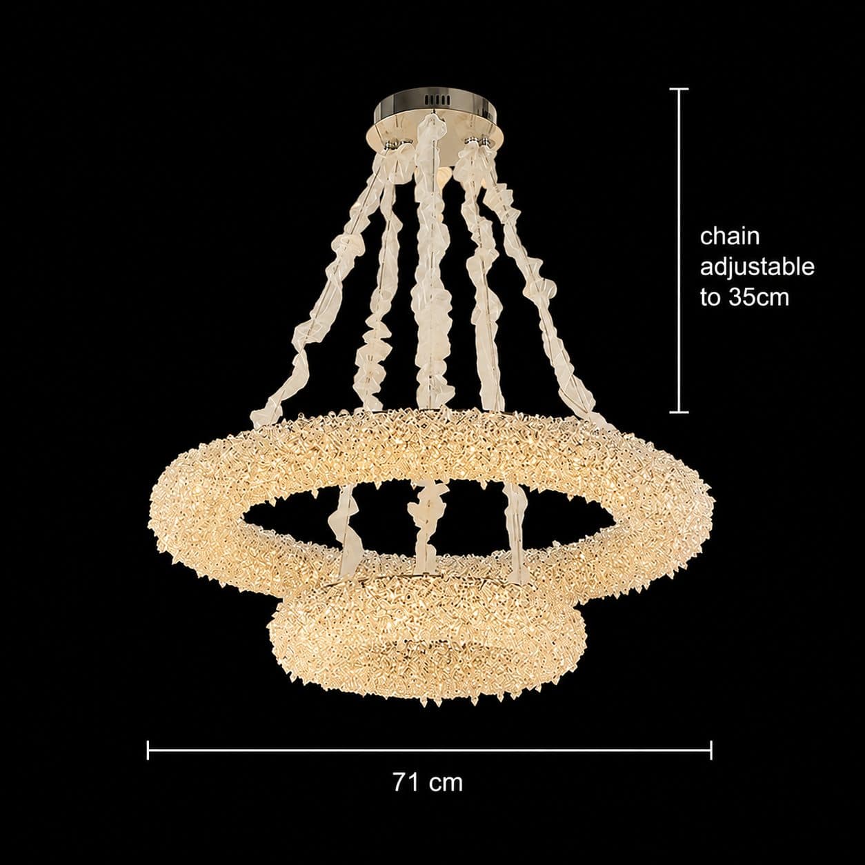 Candelabru Cristal Flippy PRAGA Imperio 78W Auriu Inaltime Reglabila — imagine 5