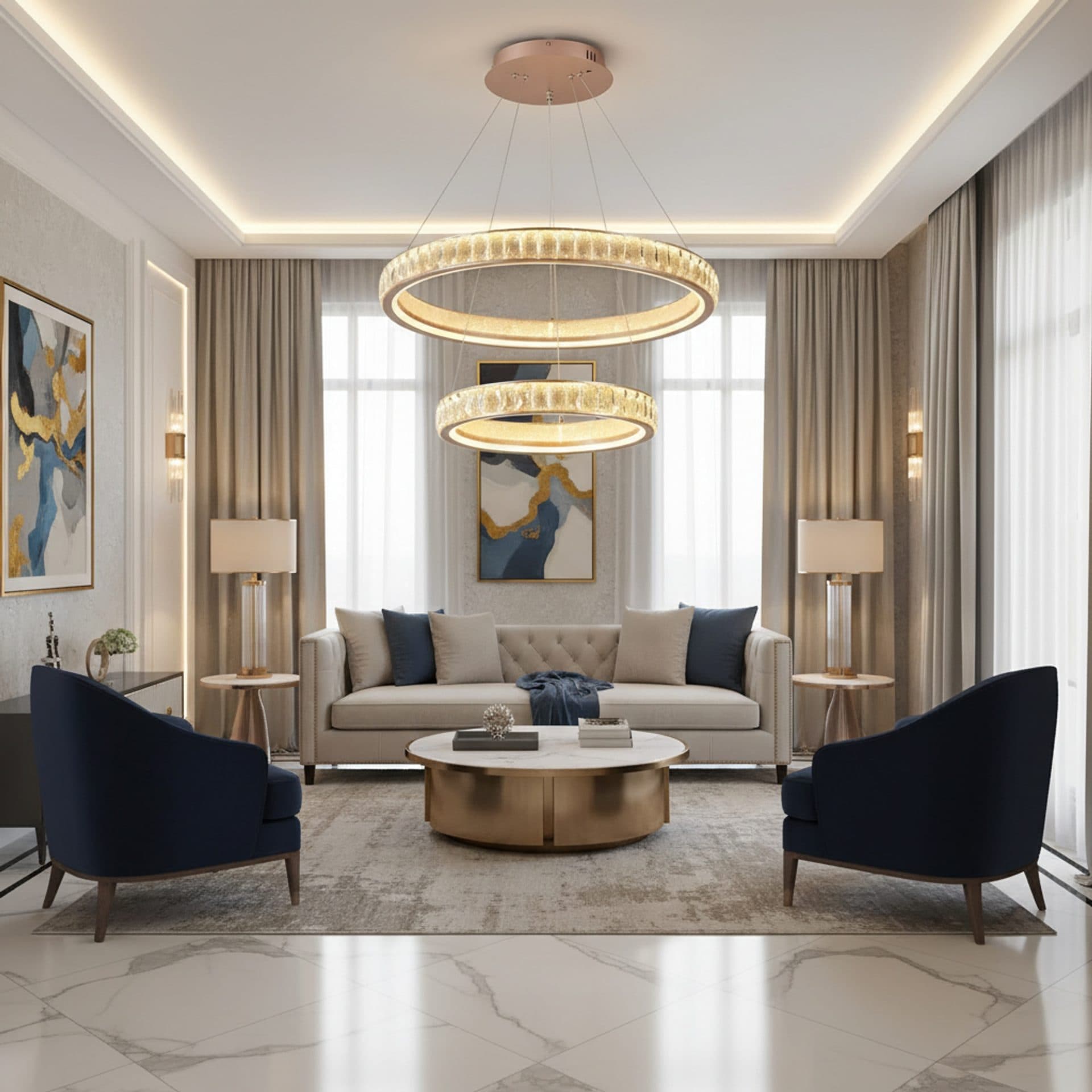 Candelabru Flippy Kensington Magno Cristal Auriu 2 elemente Inaltime reglabila — imagine 1