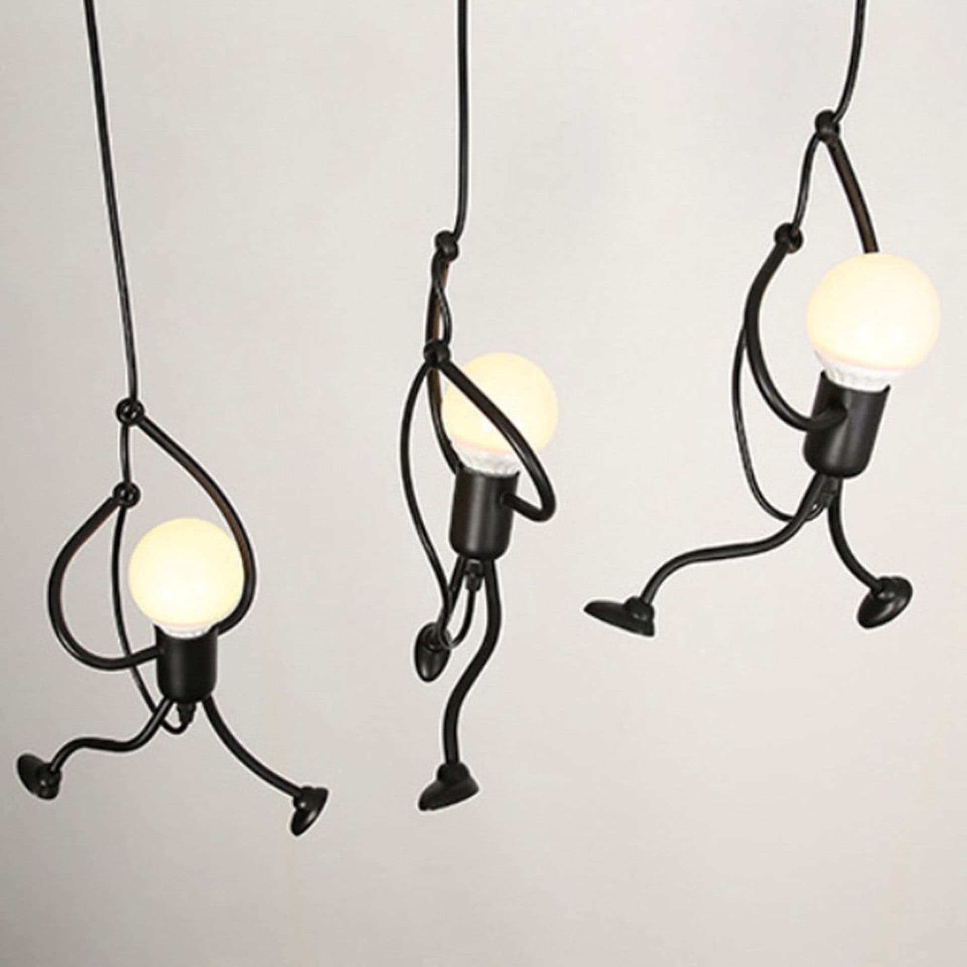 Lustra Pendul Moderna Flippy Figurina 3x E27 Inaltime Reglabila Negru — imagine 2