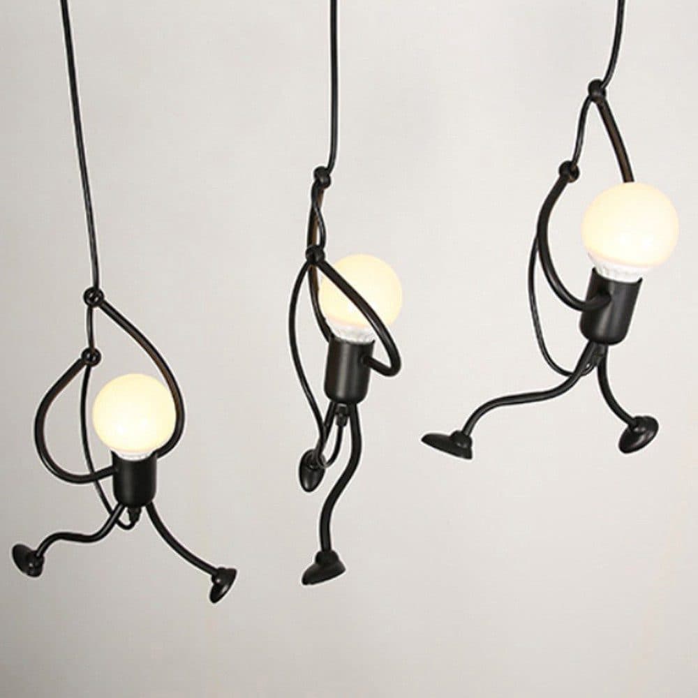 Lustra Pendul Moderna Flippy Figurina 3x E27 Inaltime Reglabila Negru — imagine 6