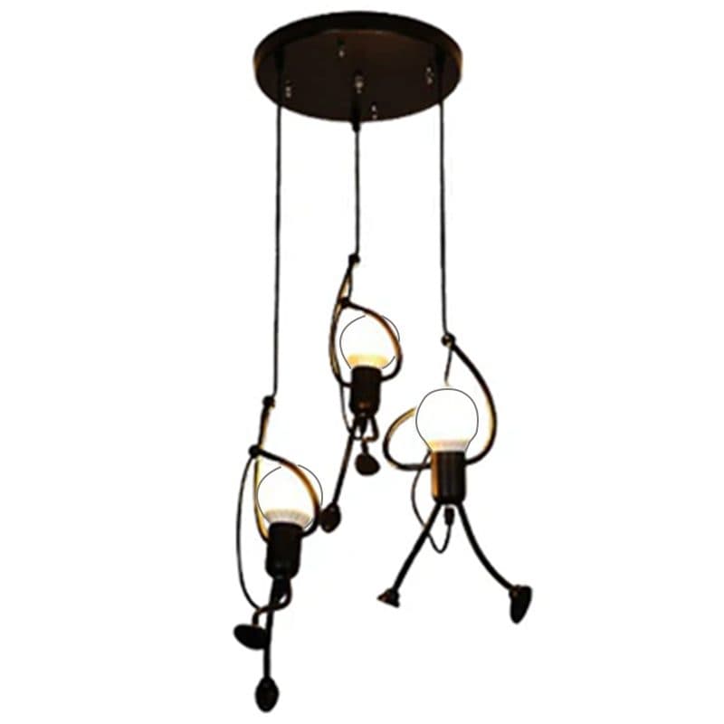 Lustra Pendul Moderna Flippy Figurina 3x E27 Inaltime Reglabila Negru — imagine 9
