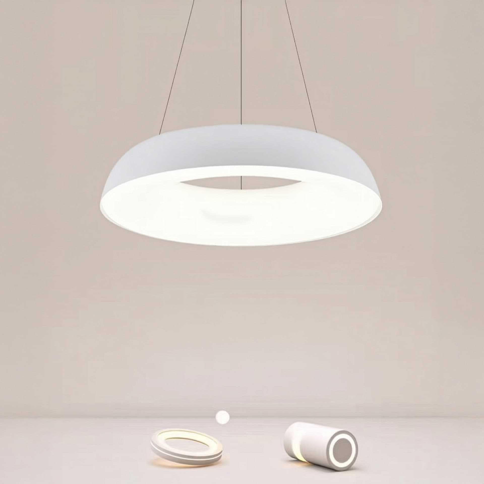 Lustra LED suspendata Flippy 73W Telecomanda Alb — imagine 2