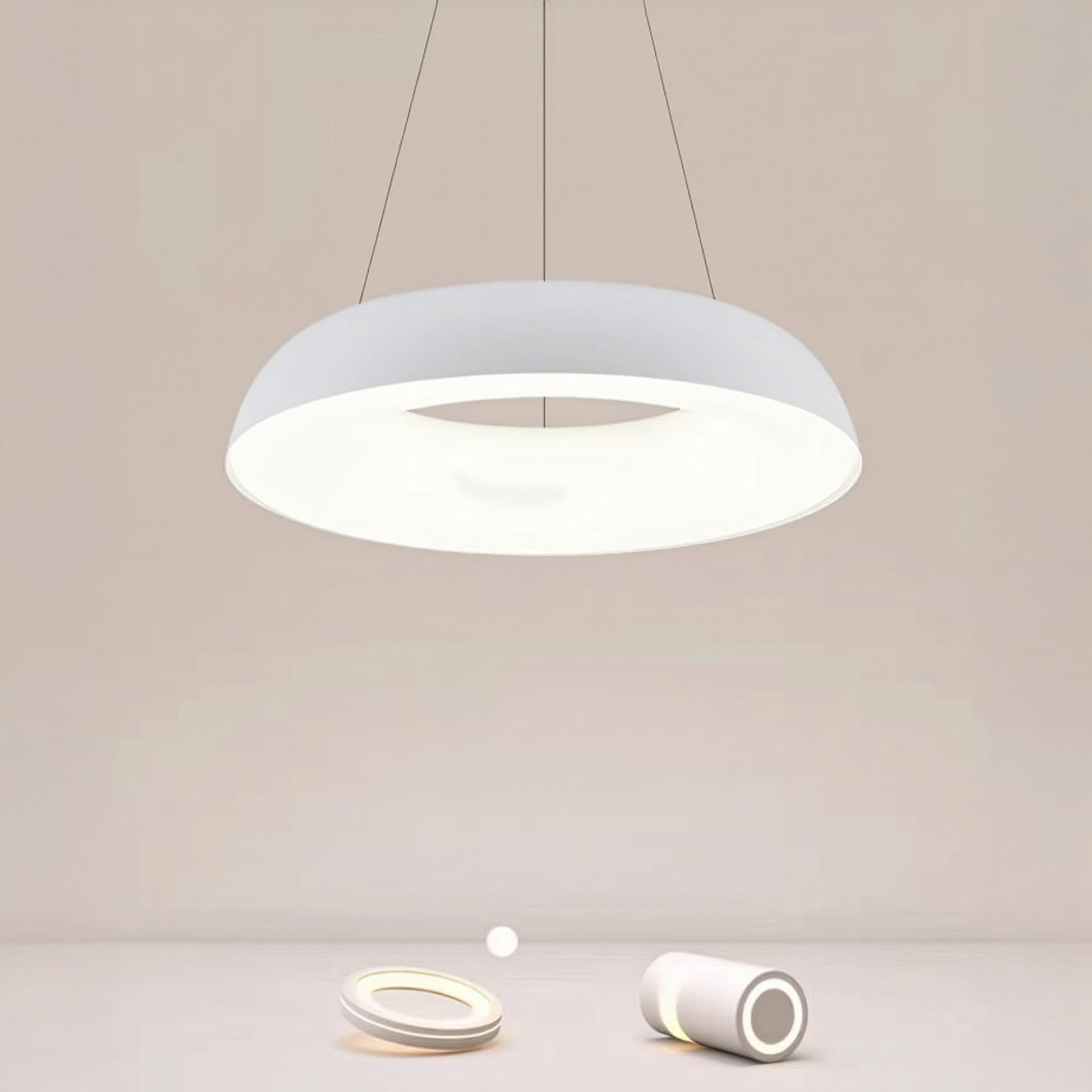 Lustra LED suspendata Flippy 73W Telecomanda Alb — imagine 5