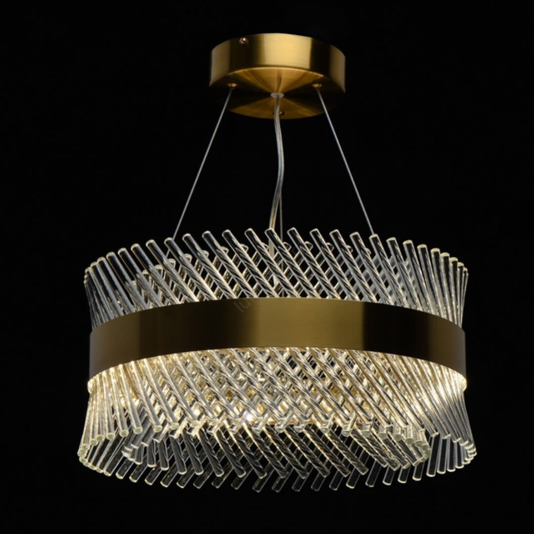 Candelabru Cristal LED 71W Diametru 50cm Auriu — imagine 12