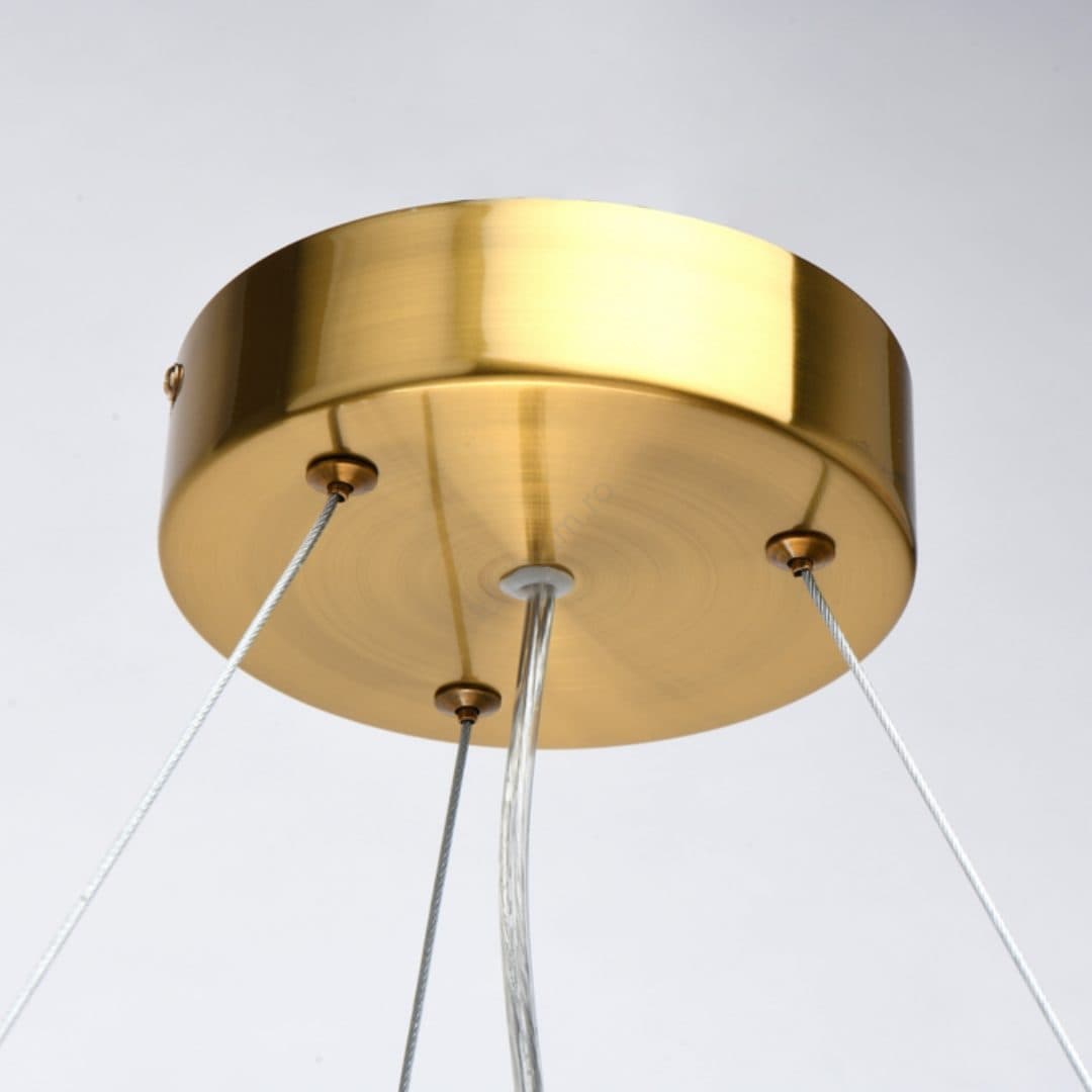 Candelabru Cristal LED 71W Diametru 50cm Auriu — imagine 13