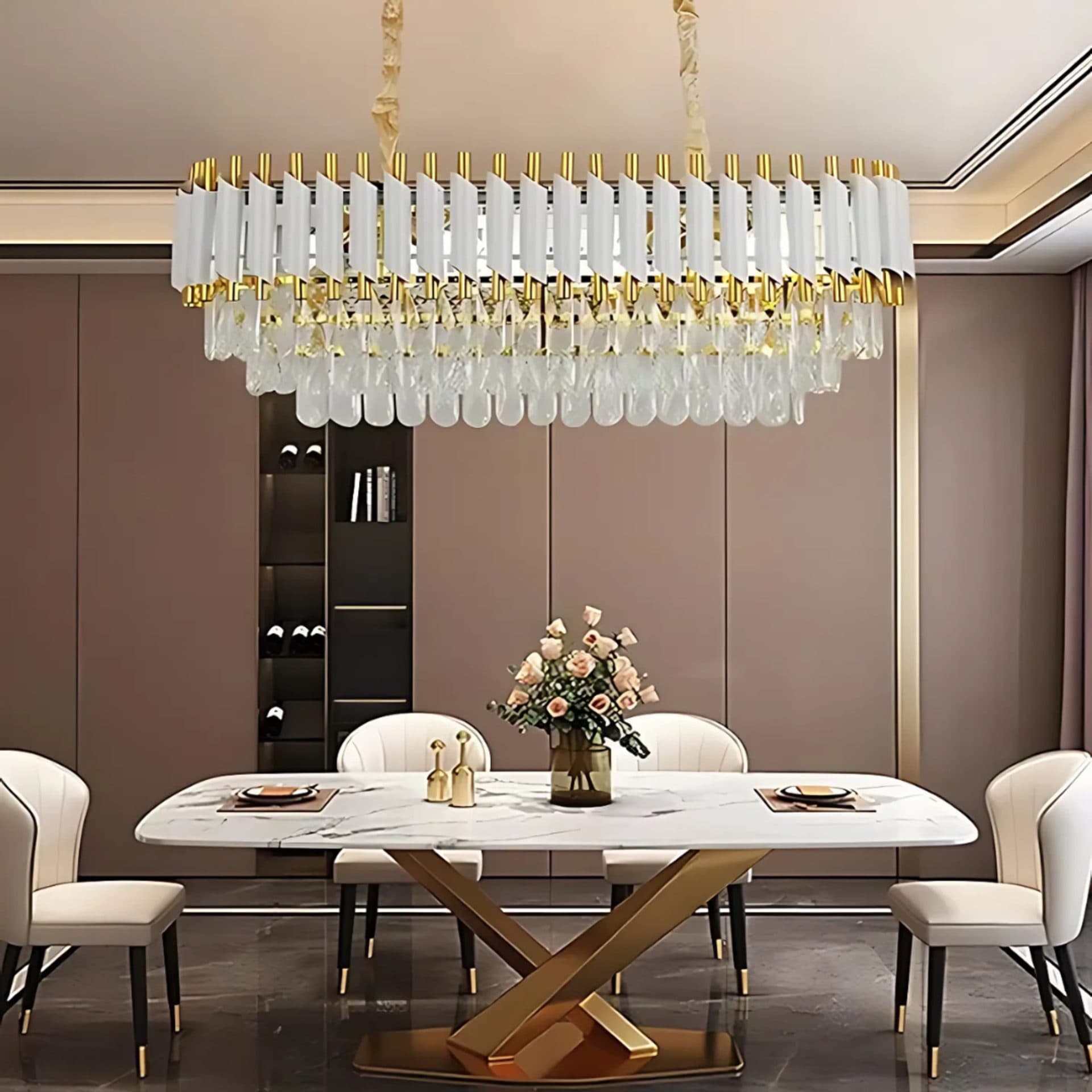 Candelabru Flippy Cristal VERSAILLES Regalis, 80cm, 10x E14, Alb, Inaltime reglabila — imagine 2