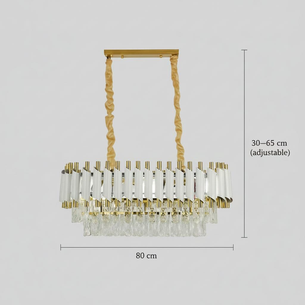 Candelabru Flippy Cristal VERSAILLES Regalis, 80cm, 10x E14, Alb, Inaltime reglabila — imagine 9