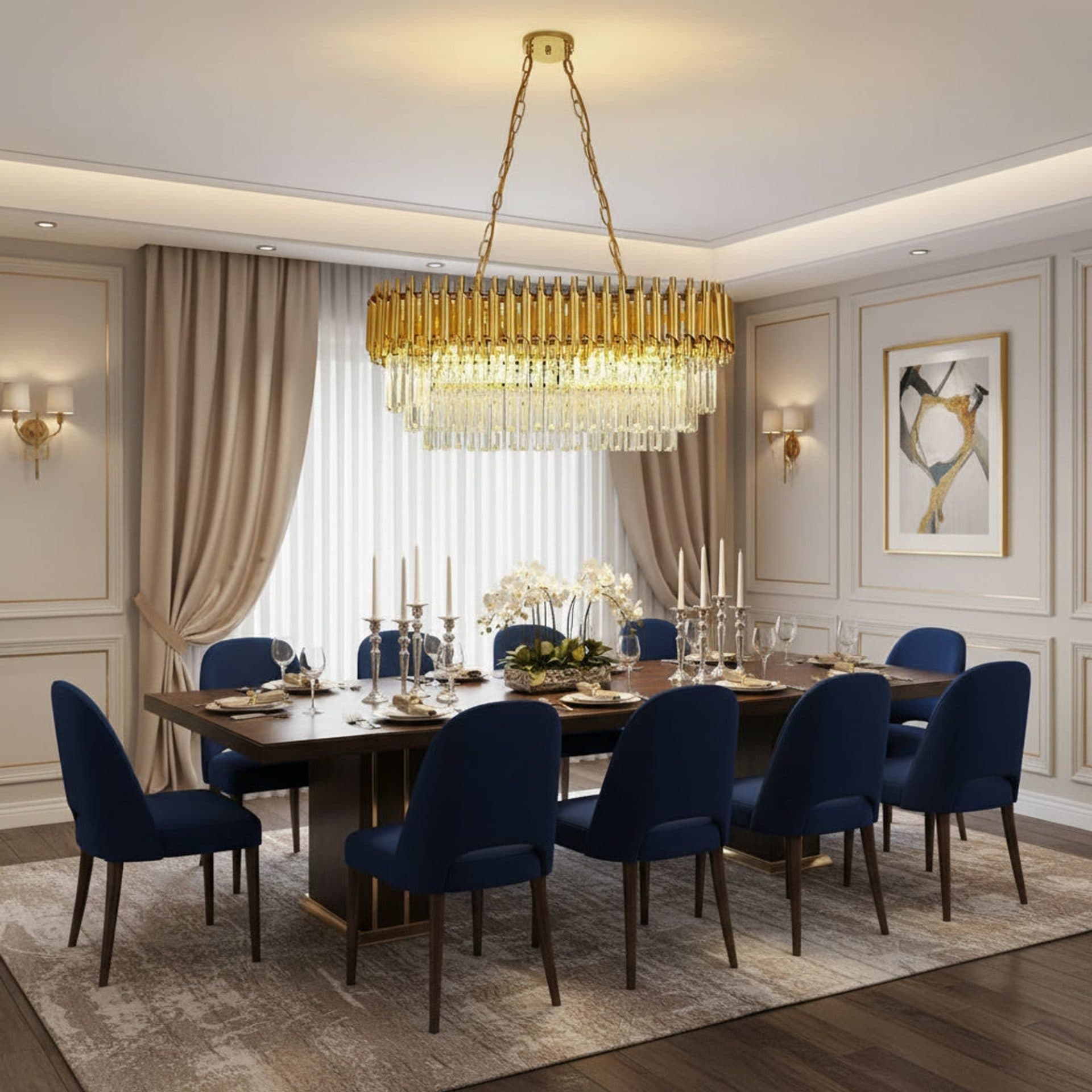 Candelabru Flippy Cristal VERSAILLES Regalis 10xE14 Auriu — imagine 1