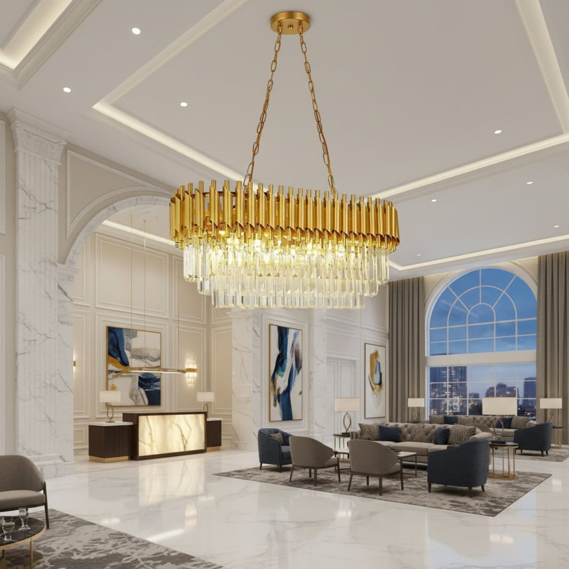 Candelabru Flippy Cristal VERSAILLES Regalis 10xE14 Auriu — imagine 2