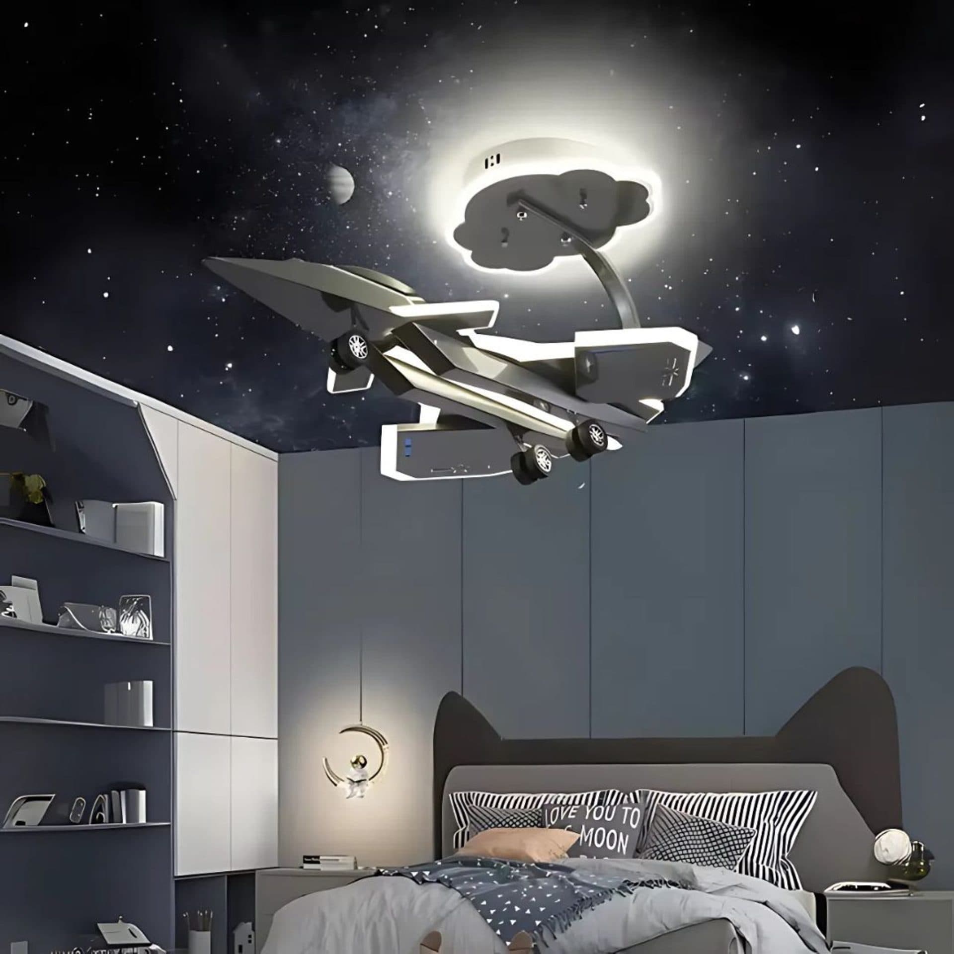 Lustra LED Flippy Design avion 100W Gri Aeronautic — imagine 3
